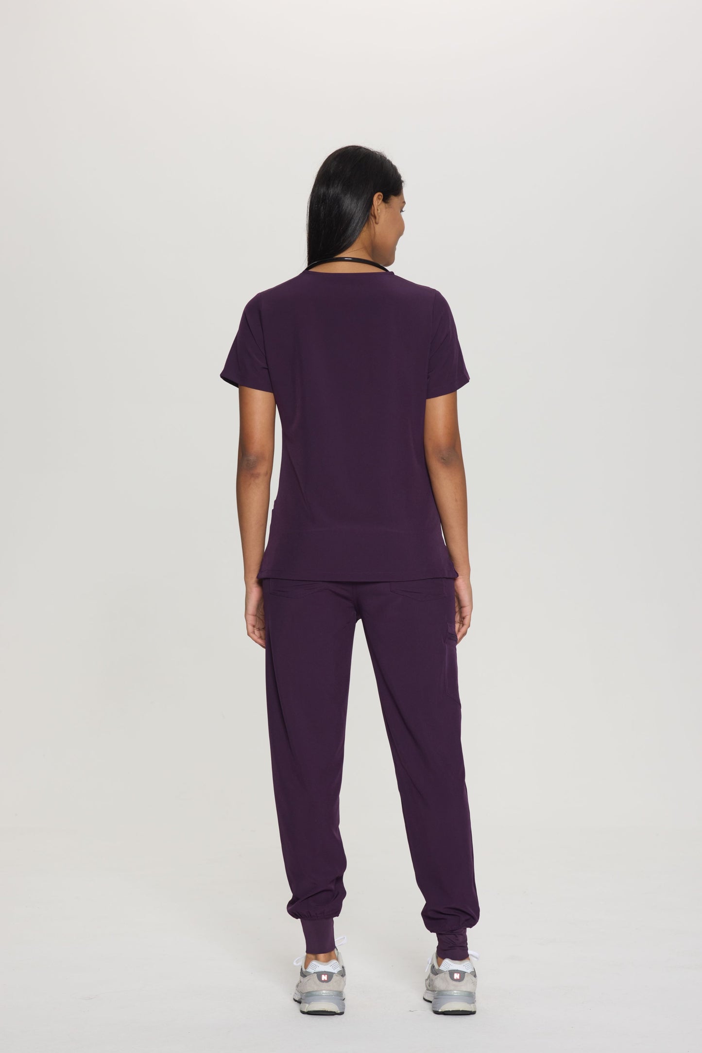 COZYFIT V-Neck Scrub Top&Jogger Pant with 8 Pockets for Women
