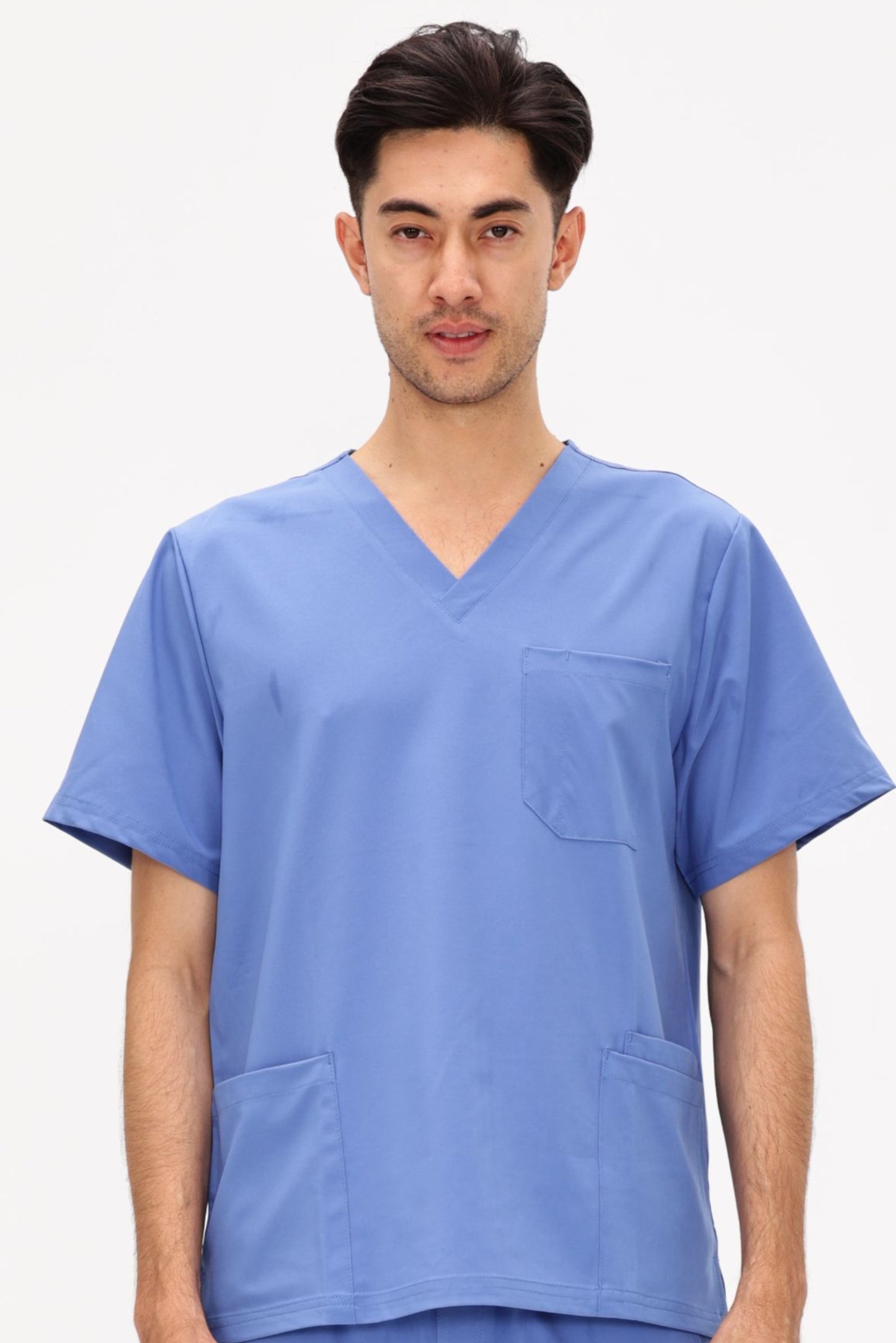 COZYFIT V-Neck Scrubs Tops with 3 Pockets for Men