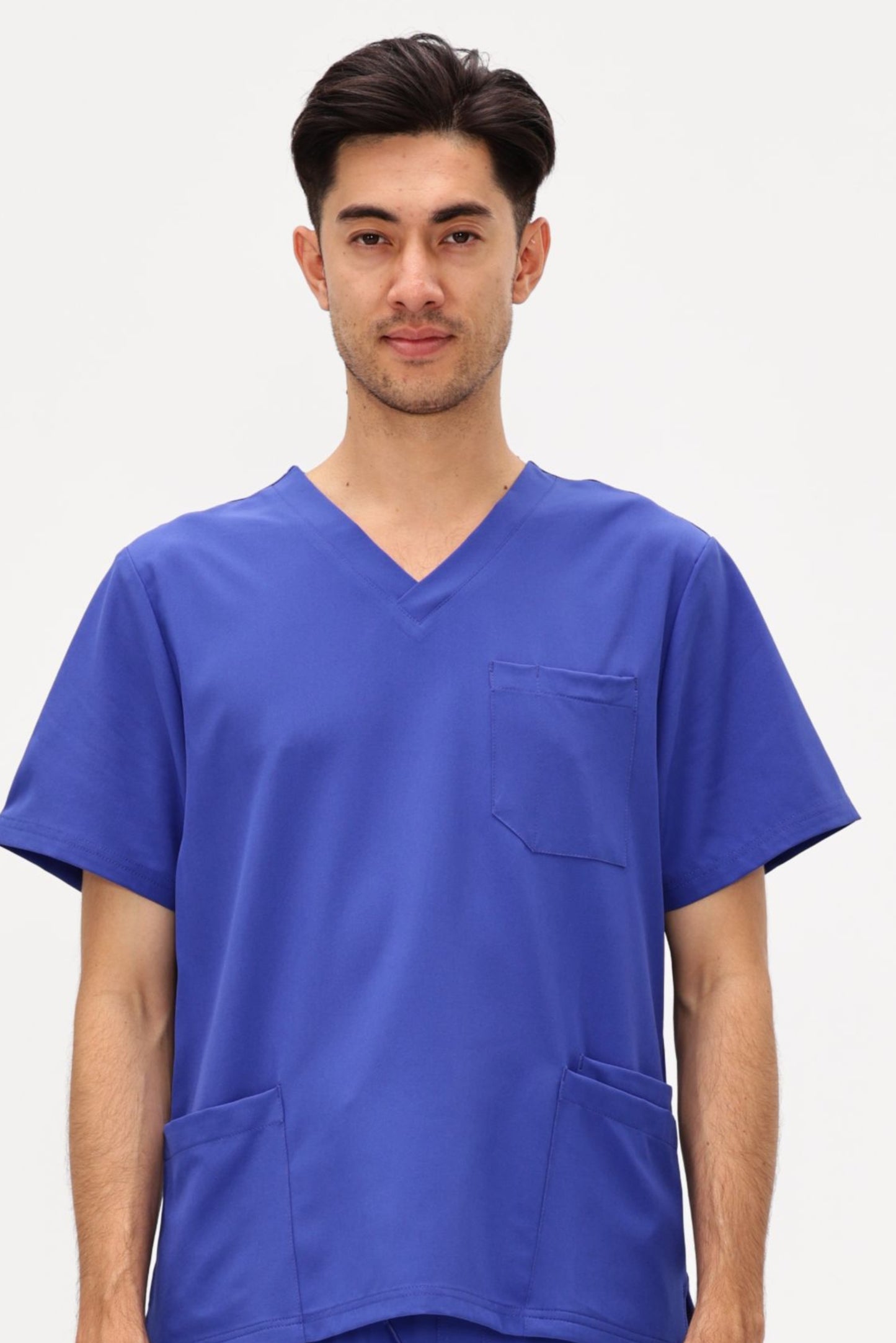 COZYFIT V-Neck Scrubs Tops with 3 Pockets for Men