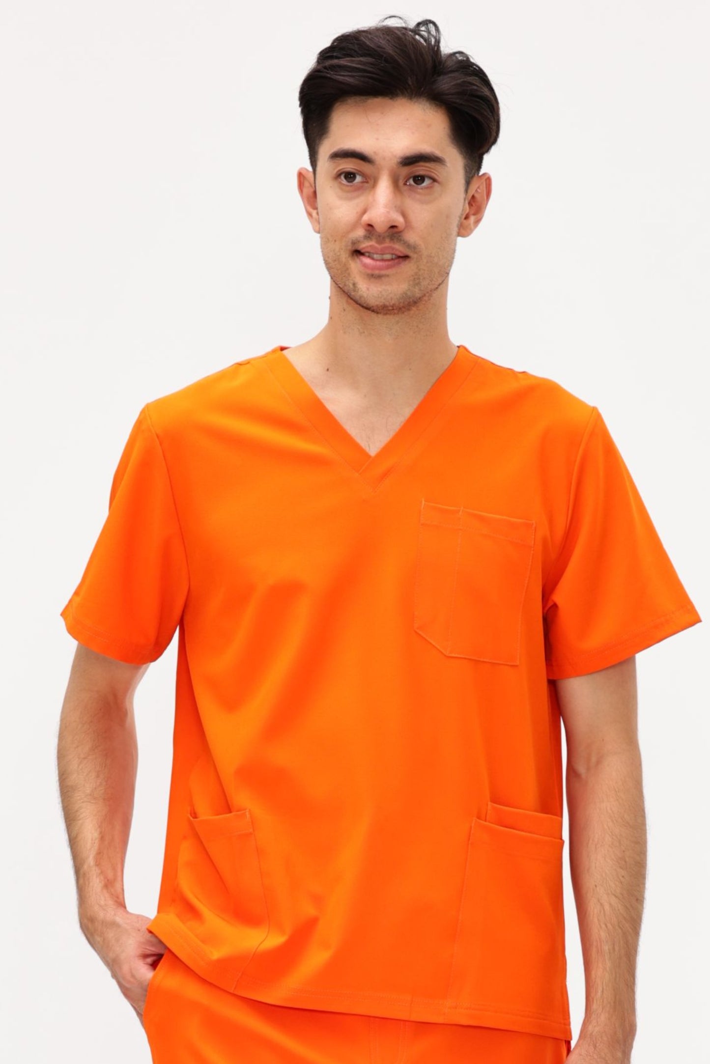 COZYFIT V-Neck Scrubs Tops with 3 Pockets for Men