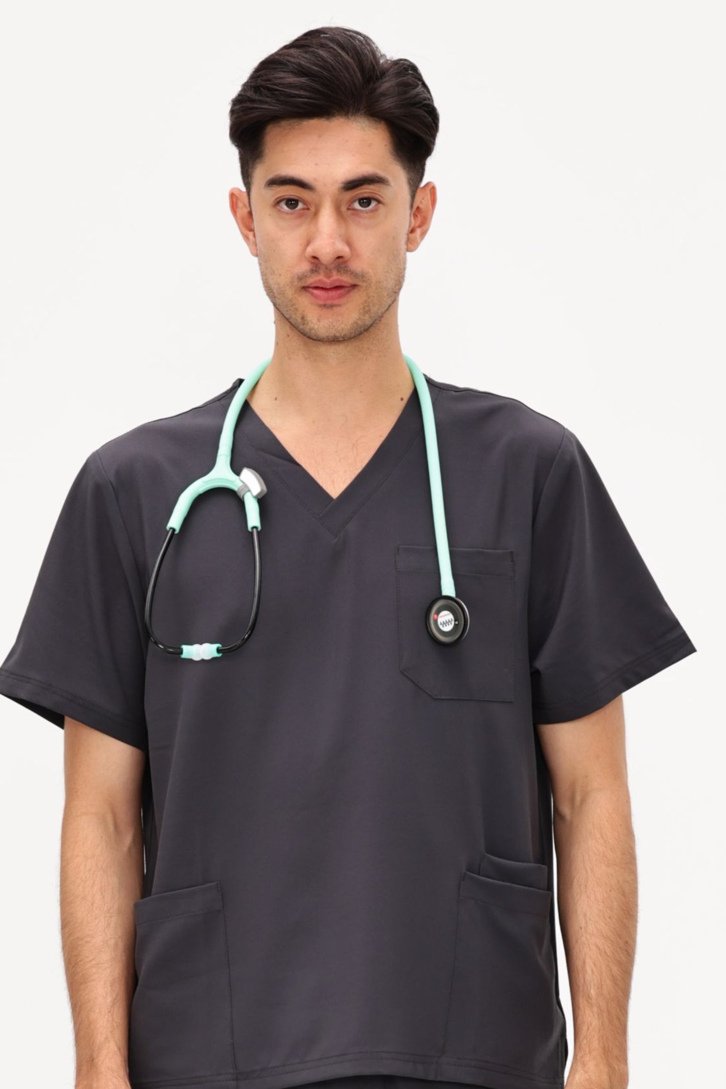 COZYFIT V-Neck Scrubs Tops with 3 Pockets for Men