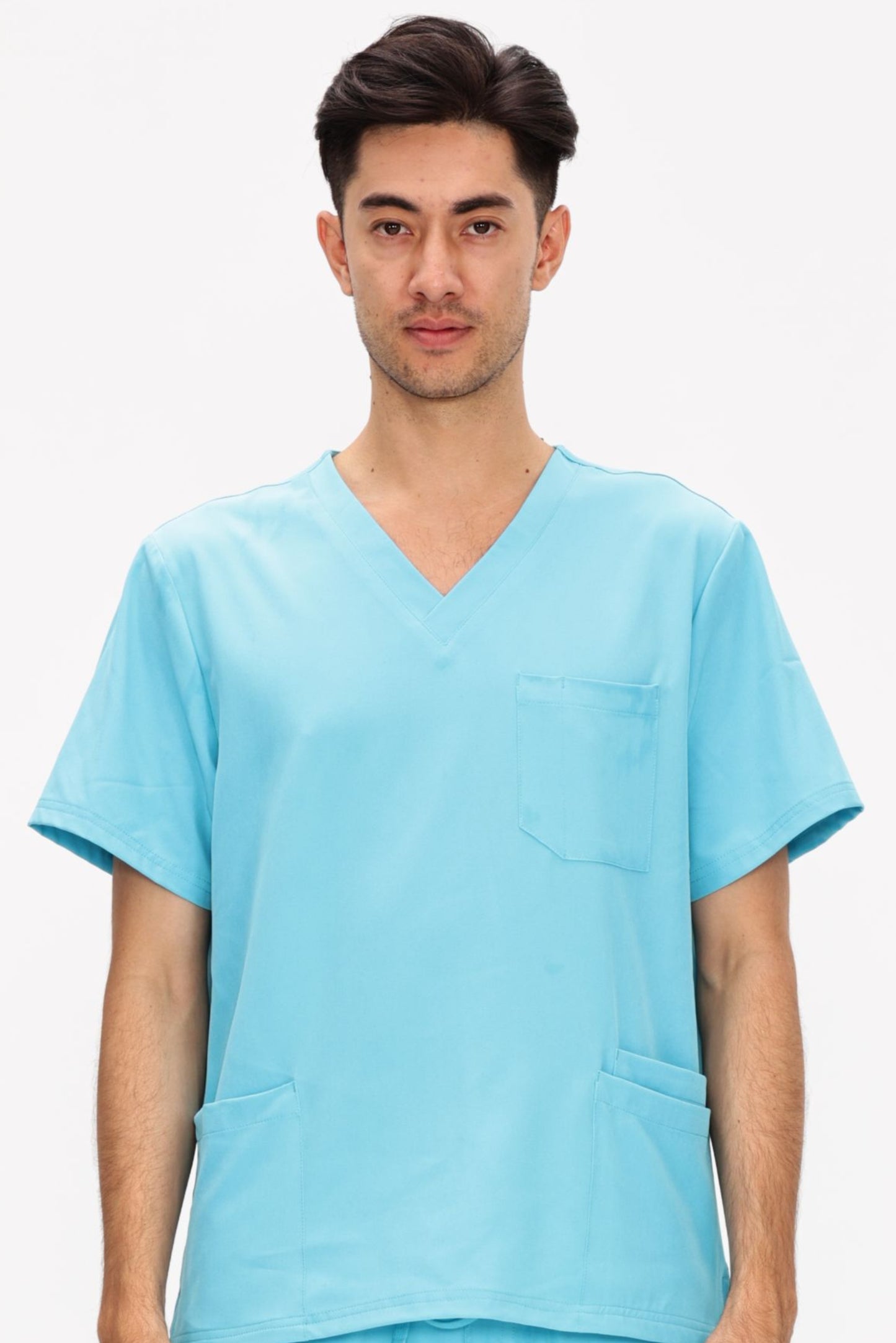 COZYFIT V-Neck Scrubs Tops with 3 Pockets for Men