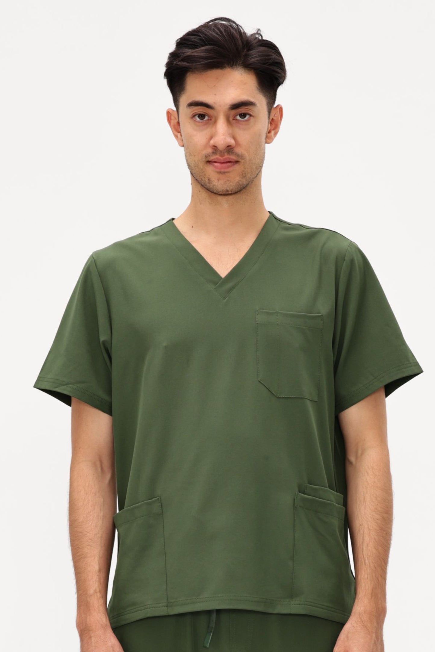 COZYFIT V-Neck Scrubs Tops with 3 Pockets for Men