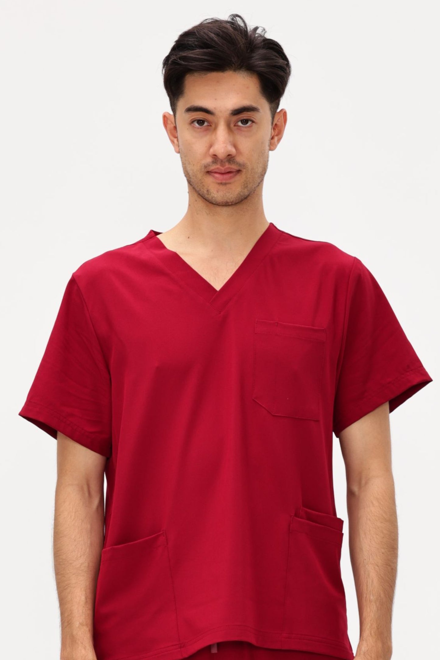 COZYFIT V-Neck Scrubs Tops with 3 Pockets for Men