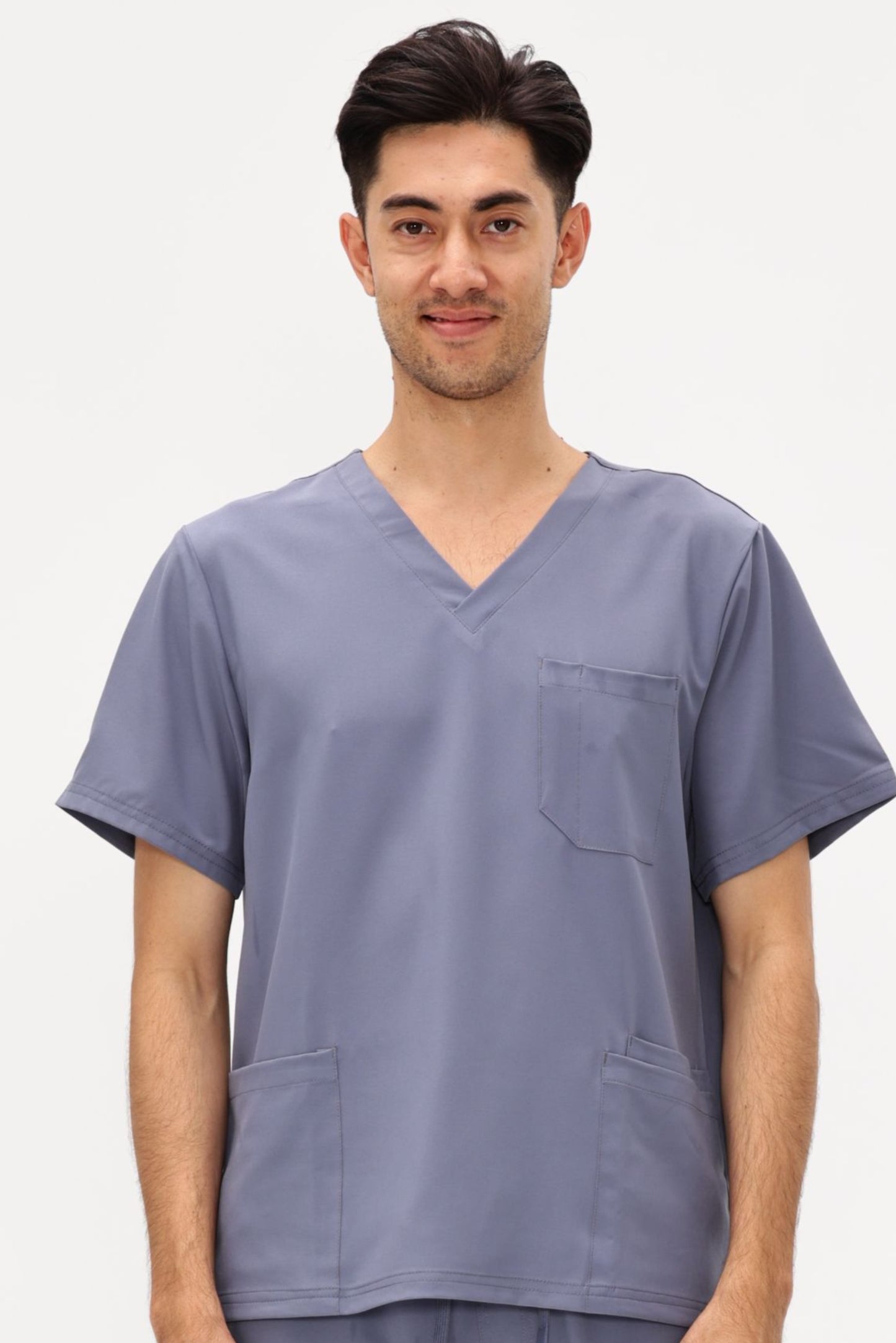 COZYFIT V-Neck Scrubs Tops with 3 Pockets for Men