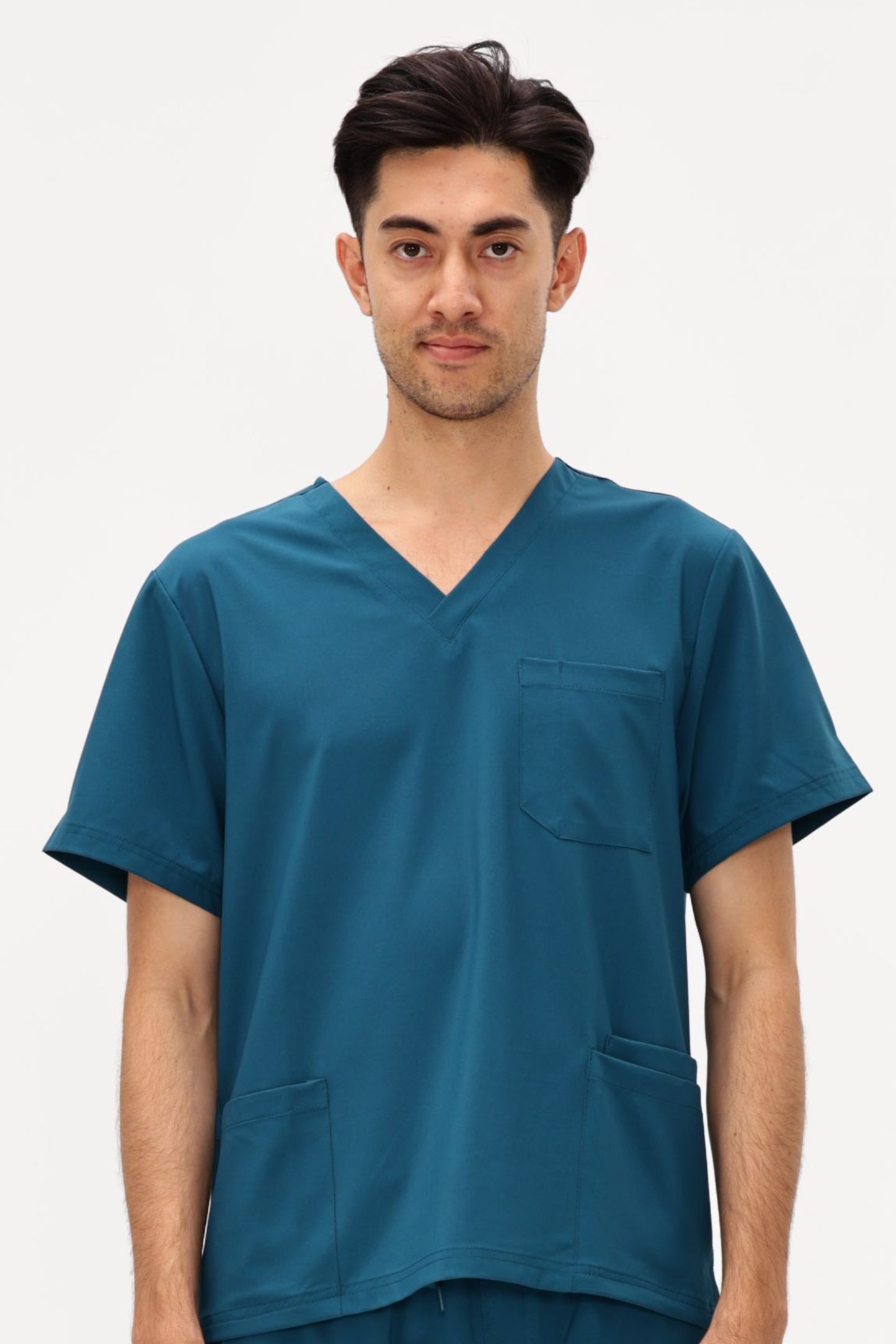 COZYFIT V-Neck Scrubs Tops with 3 Pockets for Men