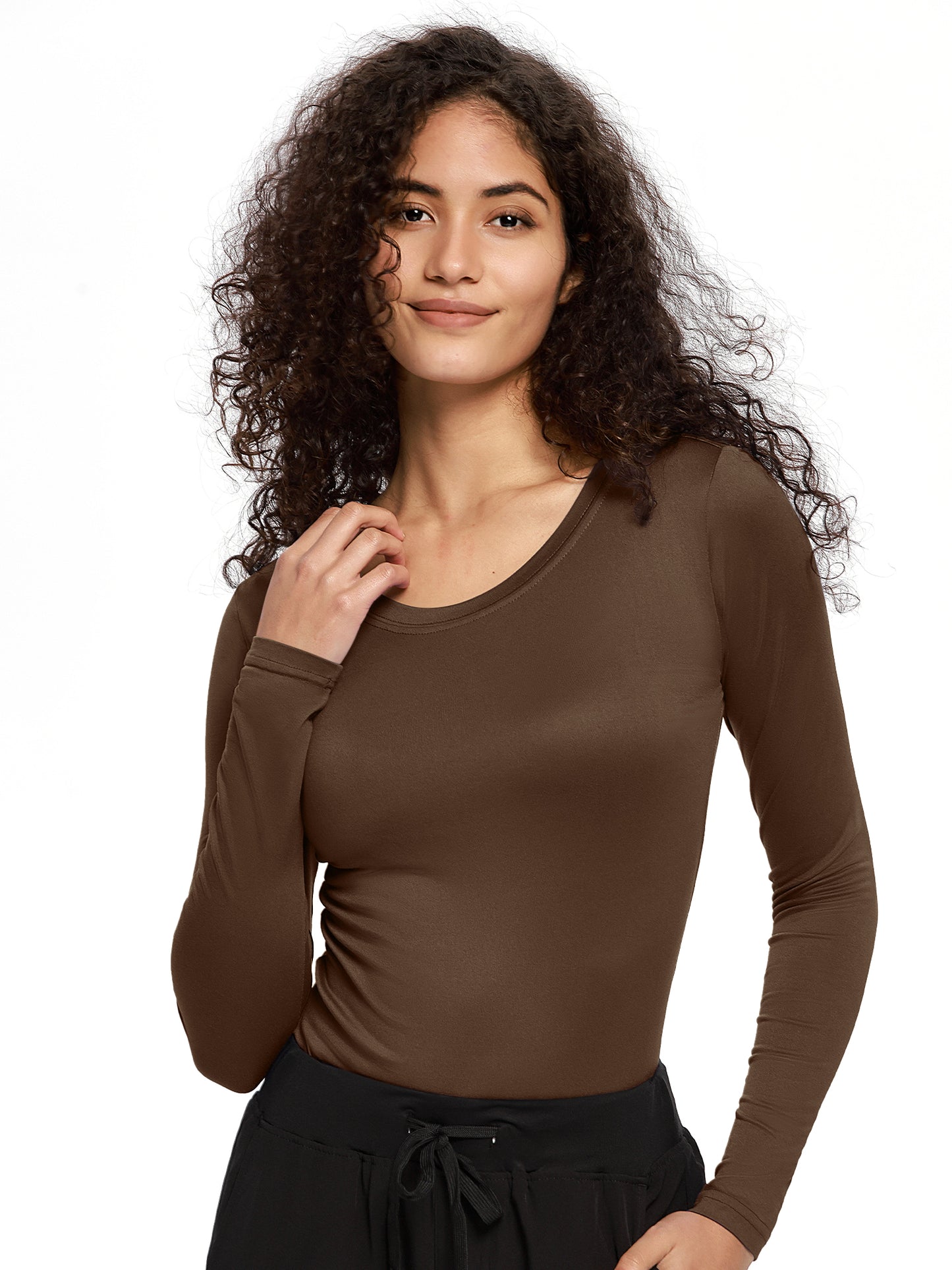 COZYFIT Long Sleeve Crew Neck Scrubs Undershirts for Nurse