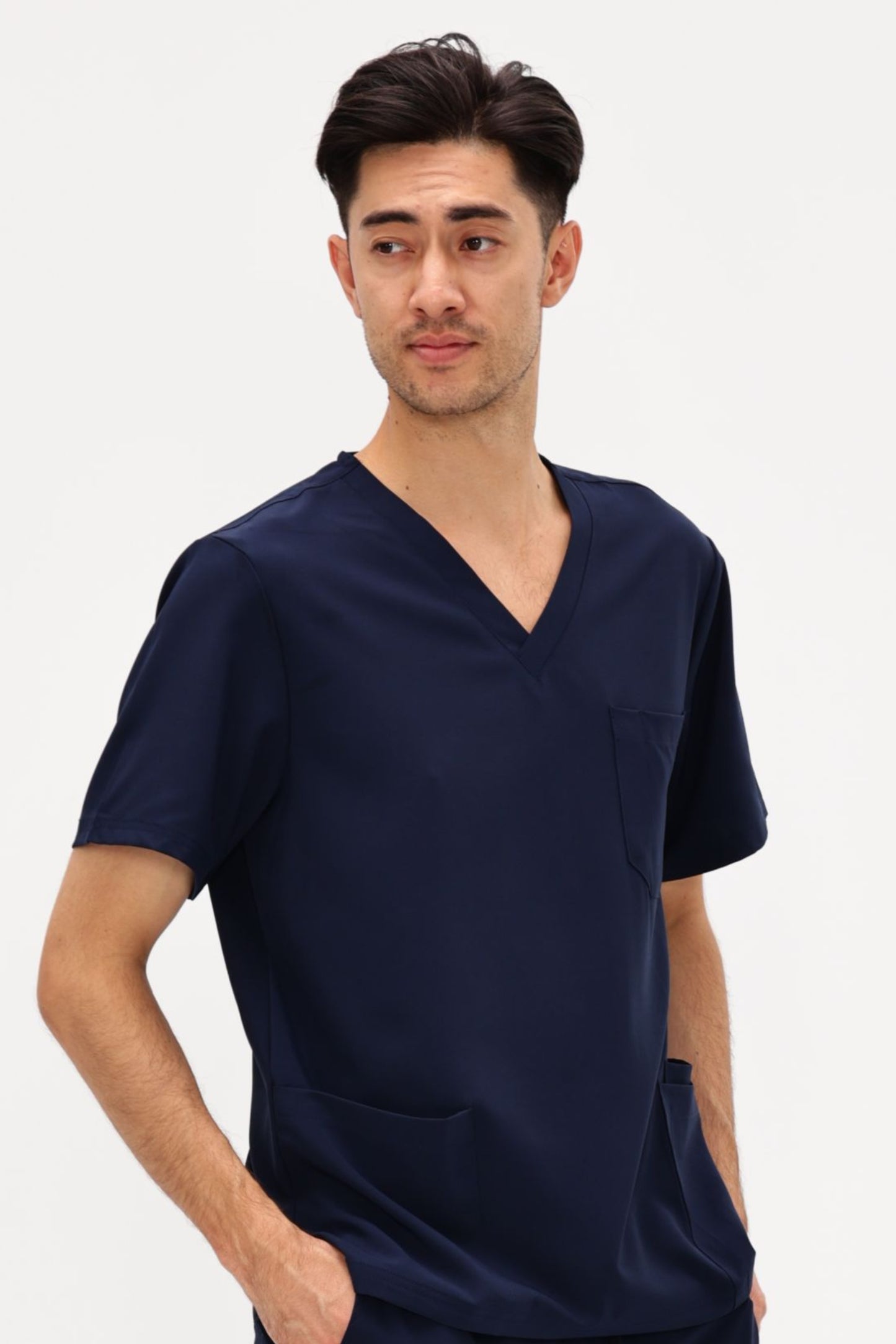 COZYFIT V-Neck Scrubs Tops with 3 Pockets for Men