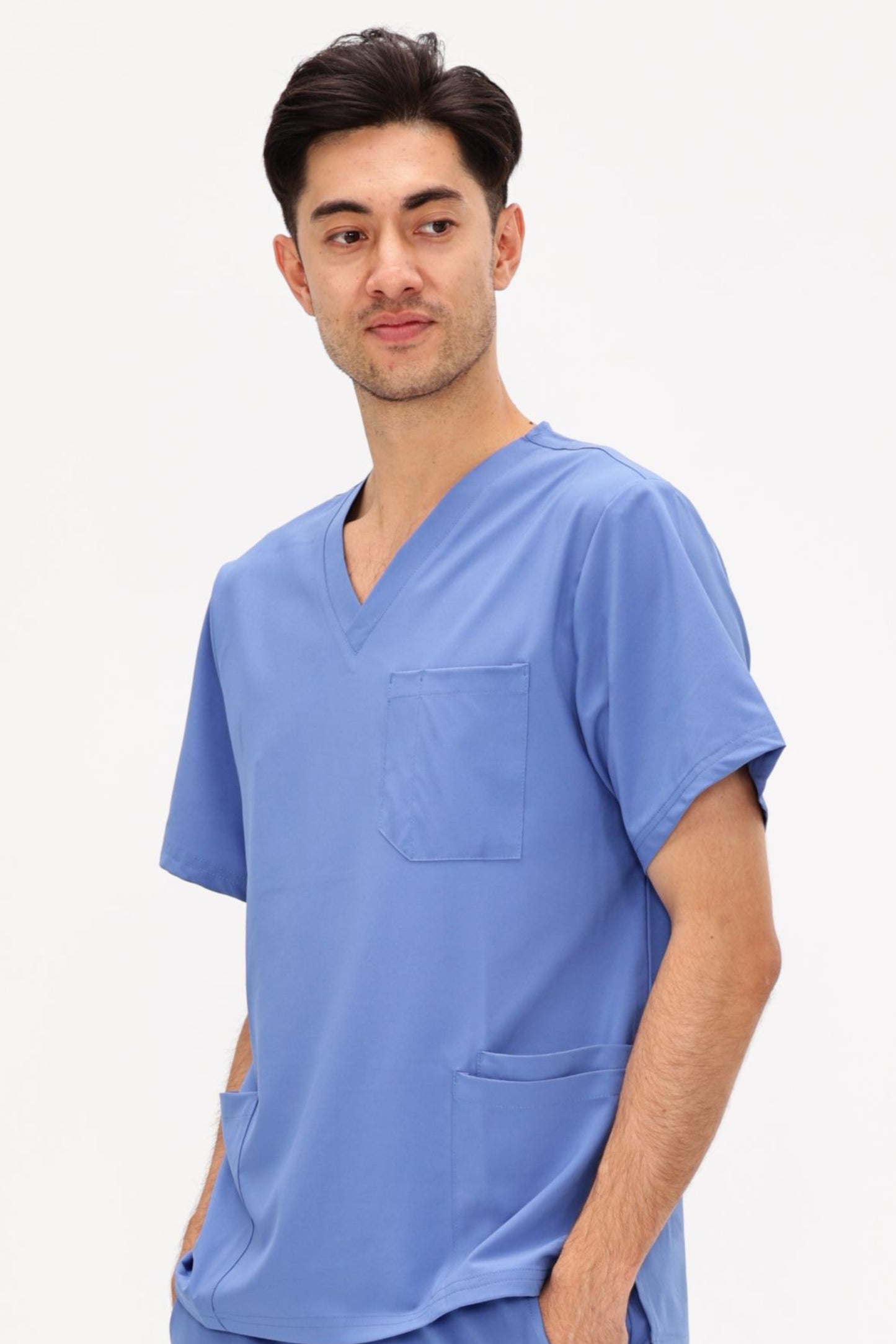 COZYFIT V-Neck Scrubs Tops with 3 Pockets for Men