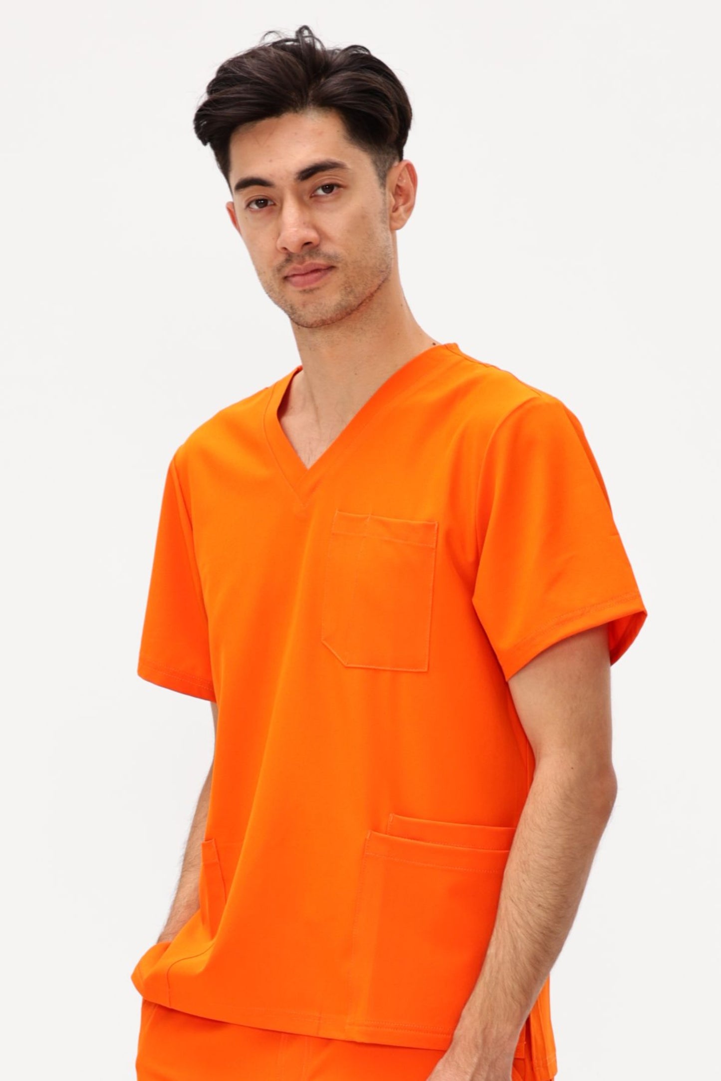 COZYFIT V-Neck Scrubs Tops with 3 Pockets for Men