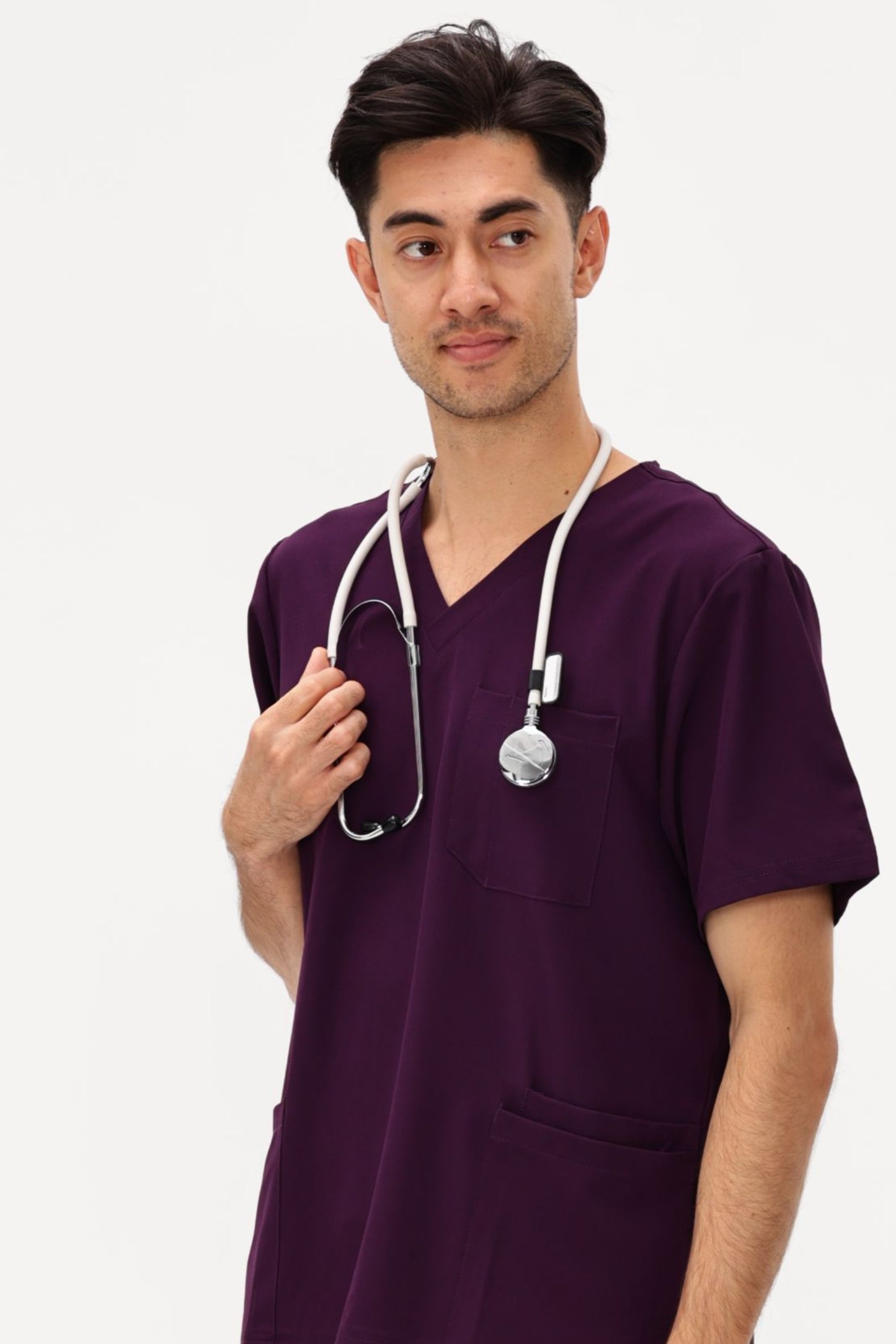 COZYFIT V-Neck Scrubs Tops with 3 Pockets for Men