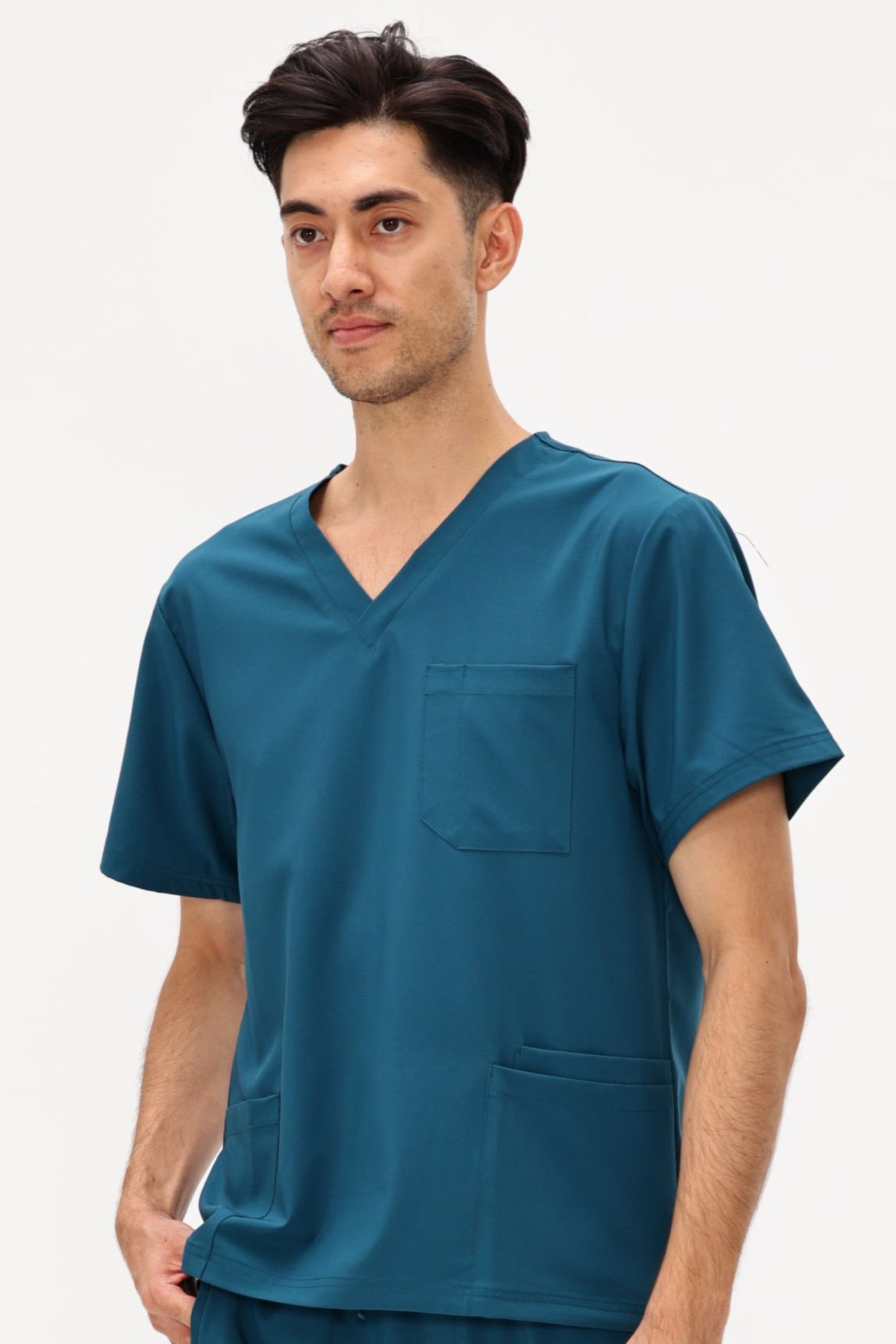 COZYFIT V-Neck Scrubs Tops with 3 Pockets for Men