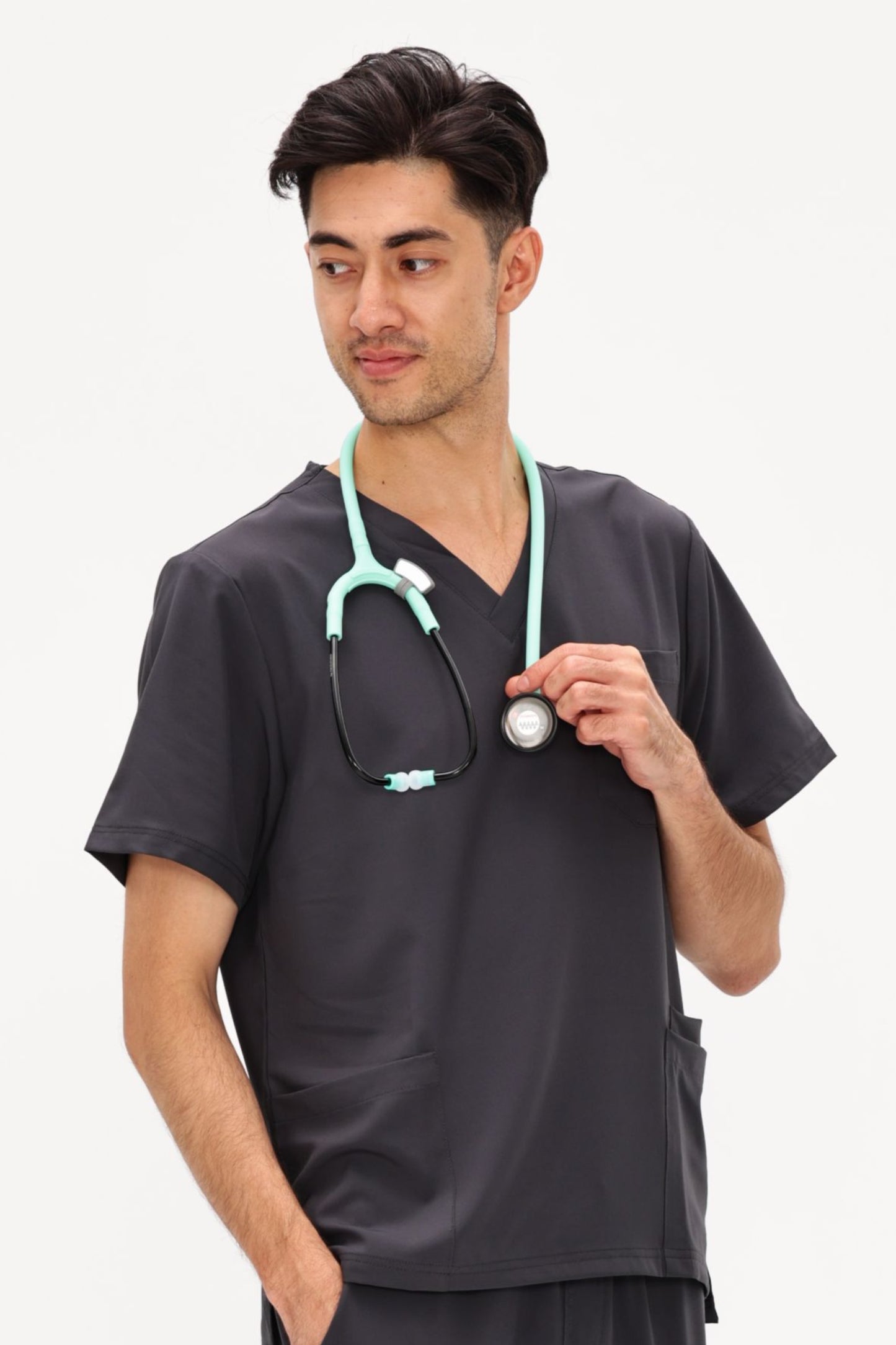 COZYFIT V-Neck Scrubs Tops with 3 Pockets for Men