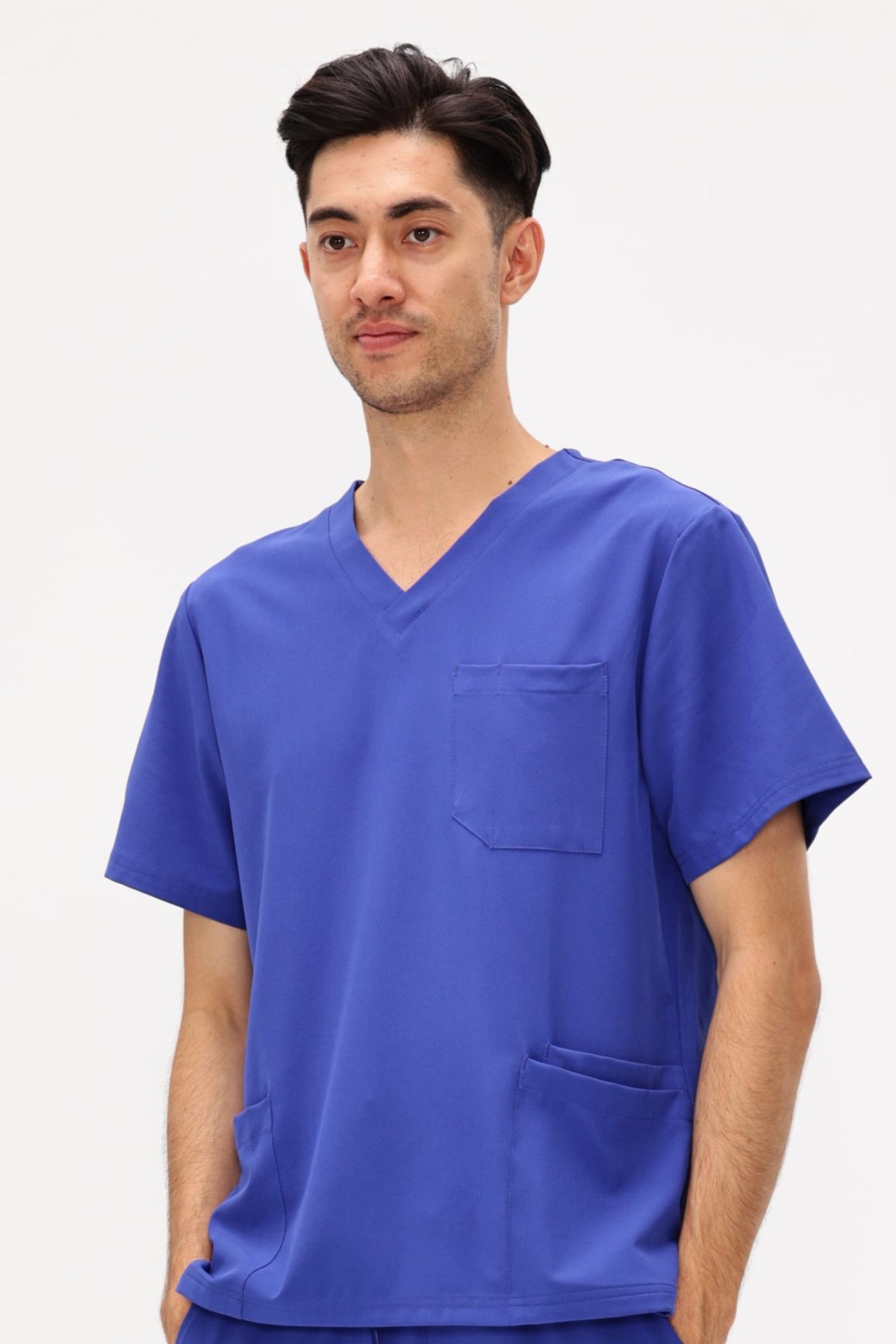COZYFIT V-Neck Scrubs Tops with 3 Pockets for Men