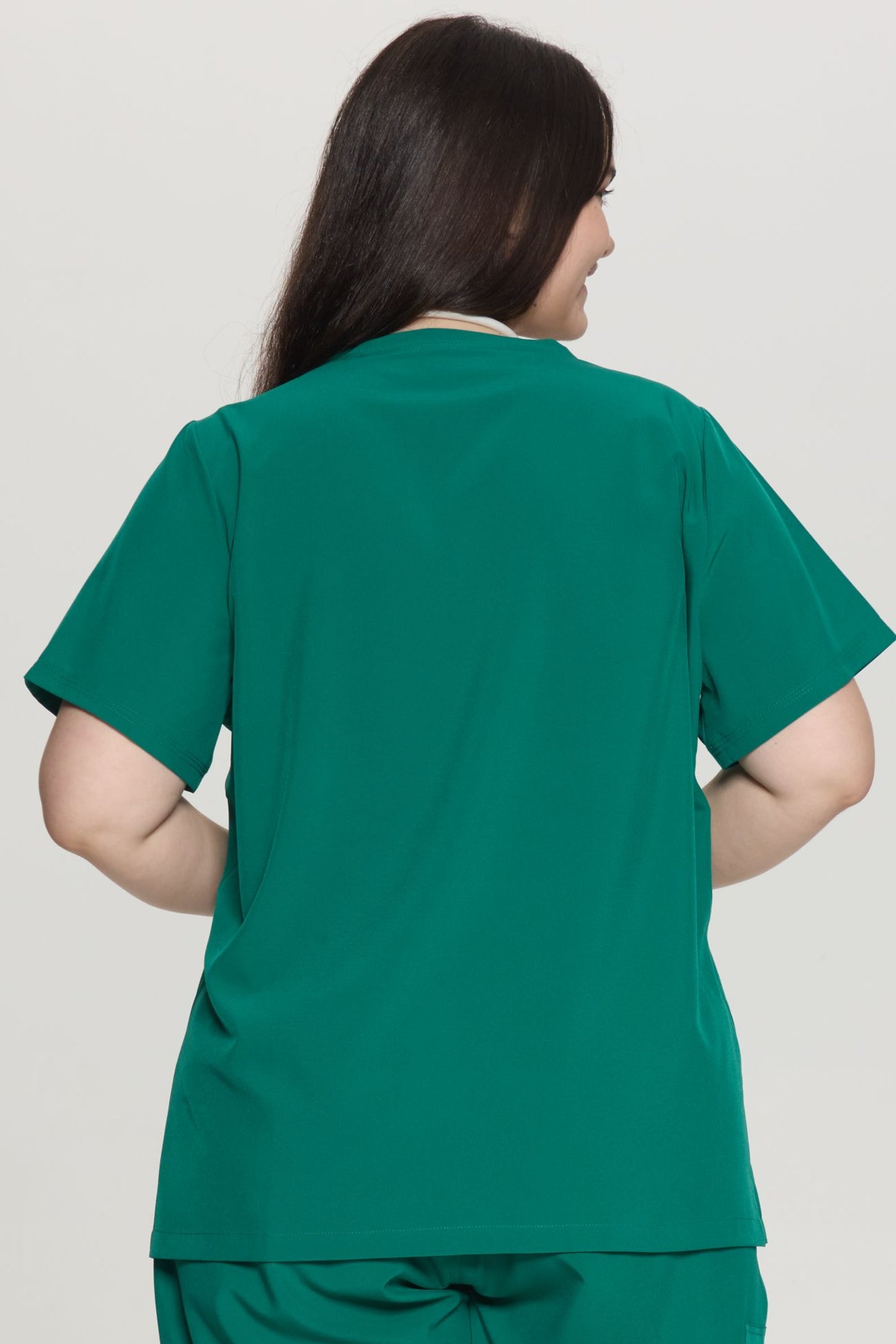 COZYFIT Curved V-Neck Scrub Tops with 3 Pockets