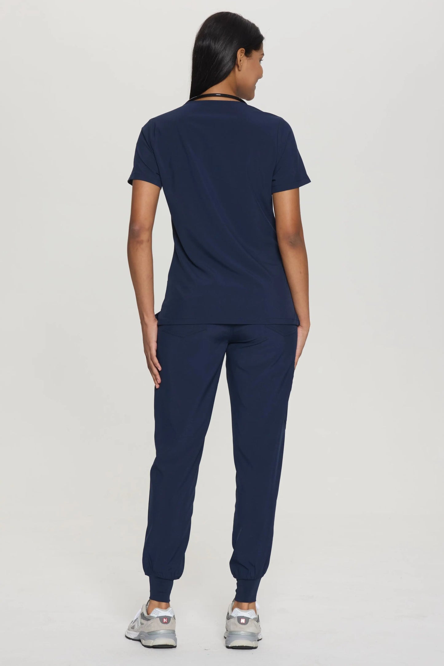 COZYFIT V-Neck Scrub Top&Jogger Pant with 8 Pockets for Women