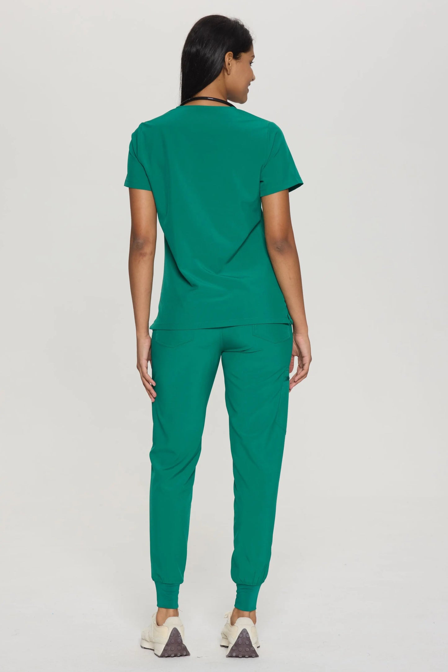 COZYFIT V-Neck Scrub Top&Jogger Pant with 8 Pockets for Women