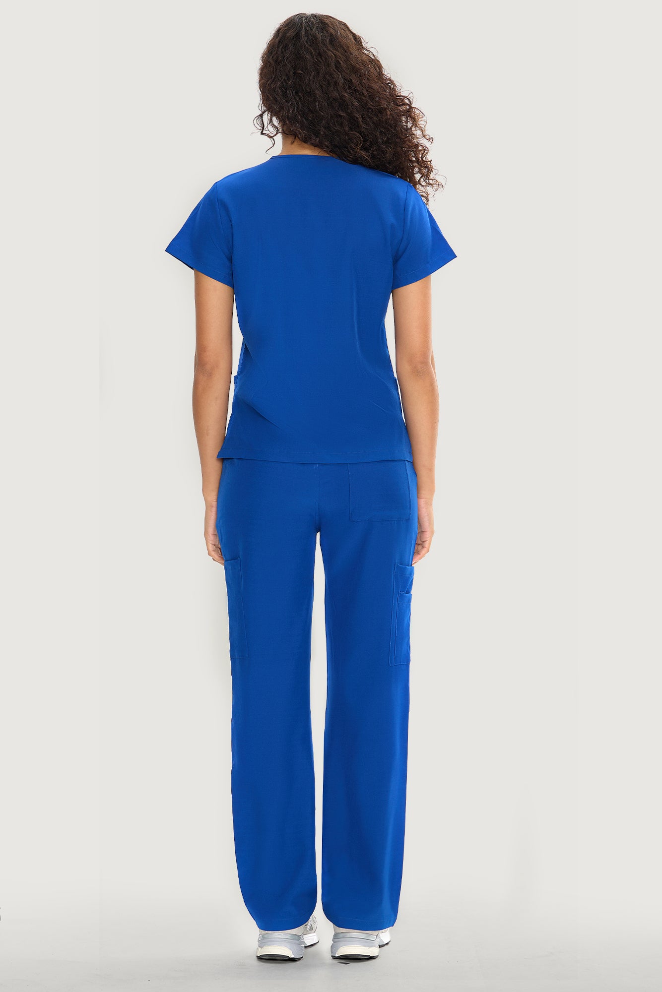 COZYFIT V-Neck Scrub Top & Straight Leg Pants with 9 Pockets