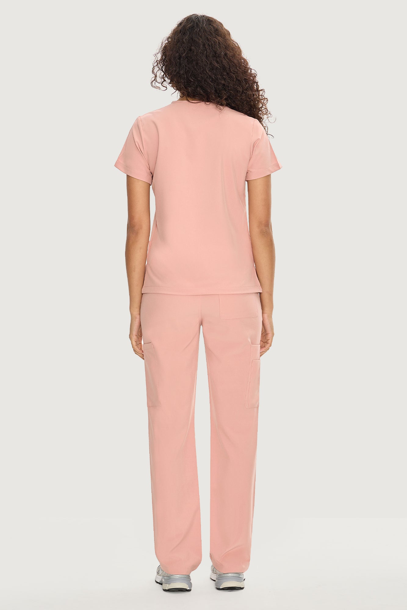 COZYFIT V-Neck Scrub Top & Straight Leg Pants with 9 Pockets