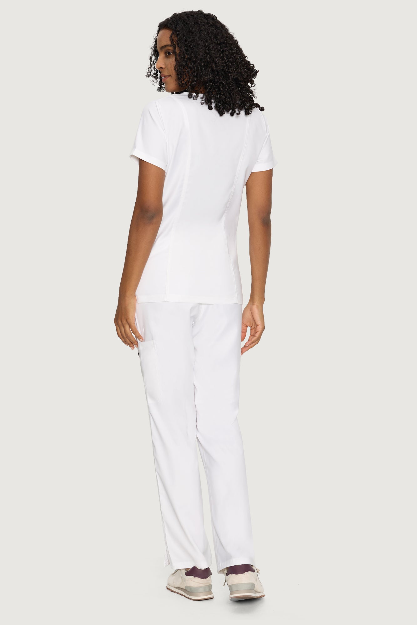 COZYFIT Mock Wrap Scrub Top & Straight Leg Pants with 6 Pockets