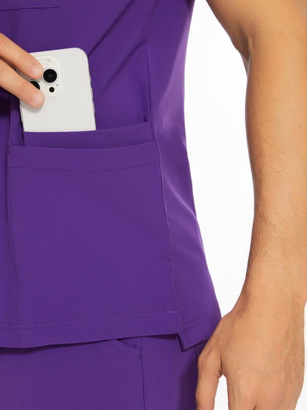 Lunar V-Neck Scrub Top — Purple — 6