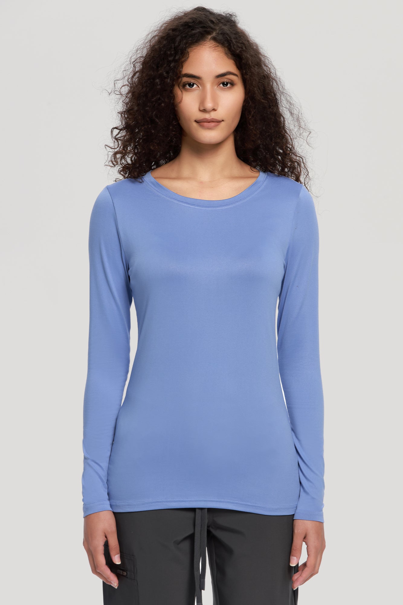 COZYFIT Long Sleeve Crew Neck Scrubs Undershirts for Nurse