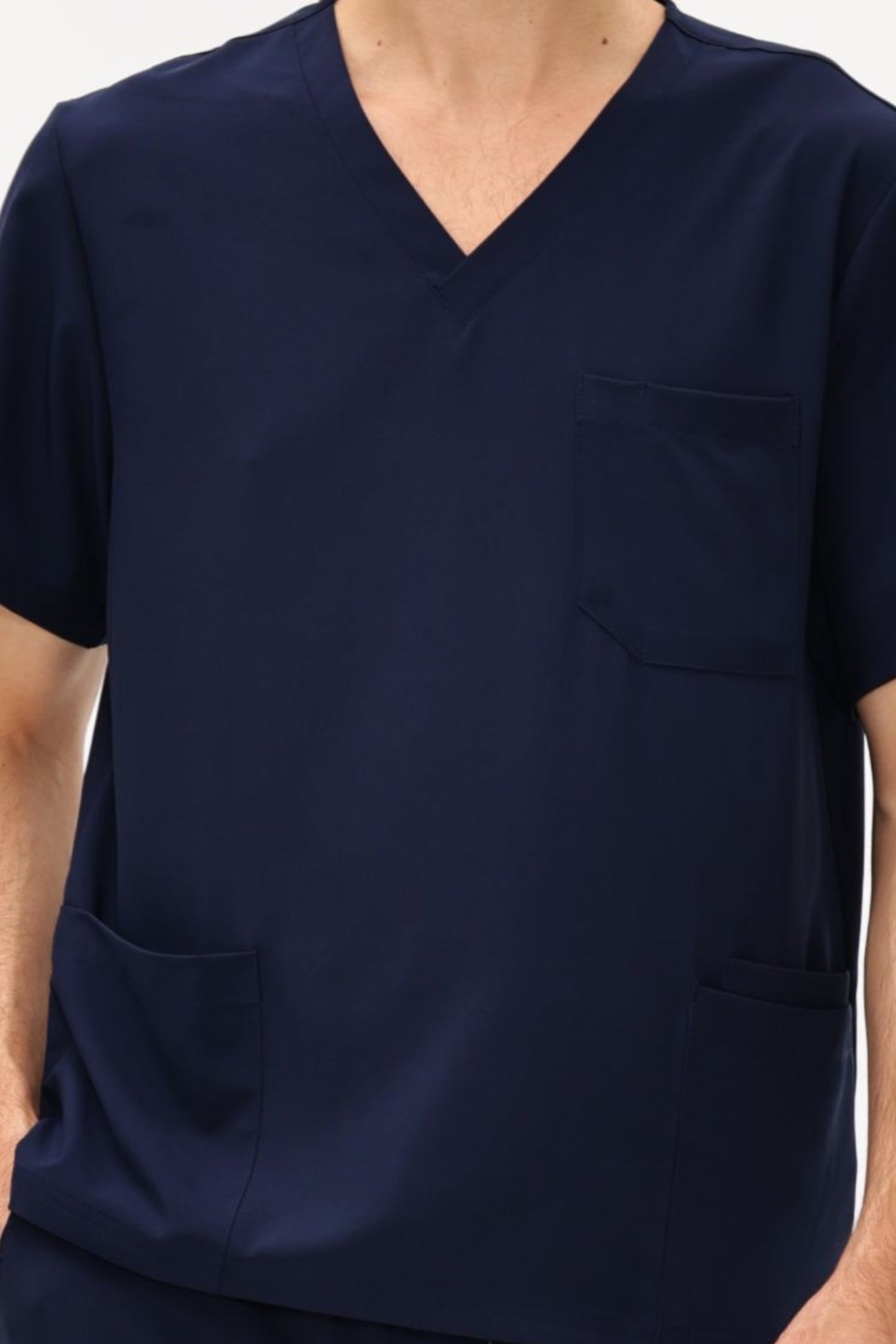 COZYFIT 4 Pockets V-Neck Scrub Top and 7 Pockets Jogger Pants Mens Scrubs Set