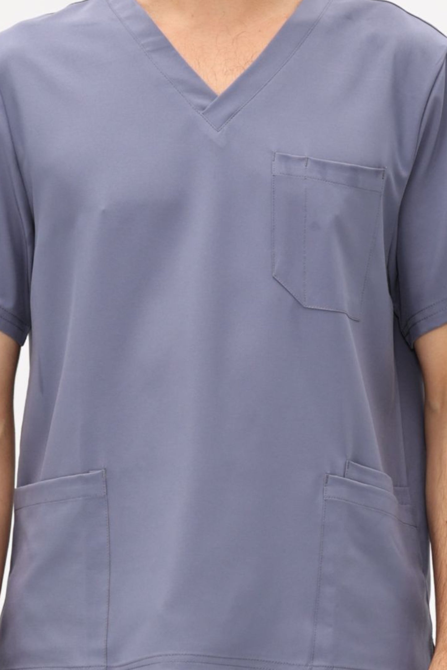 COZYFIT 4 Pockets V-Neck Scrub Top and 7 Pockets Jogger Pants Mens Scrubs Set
