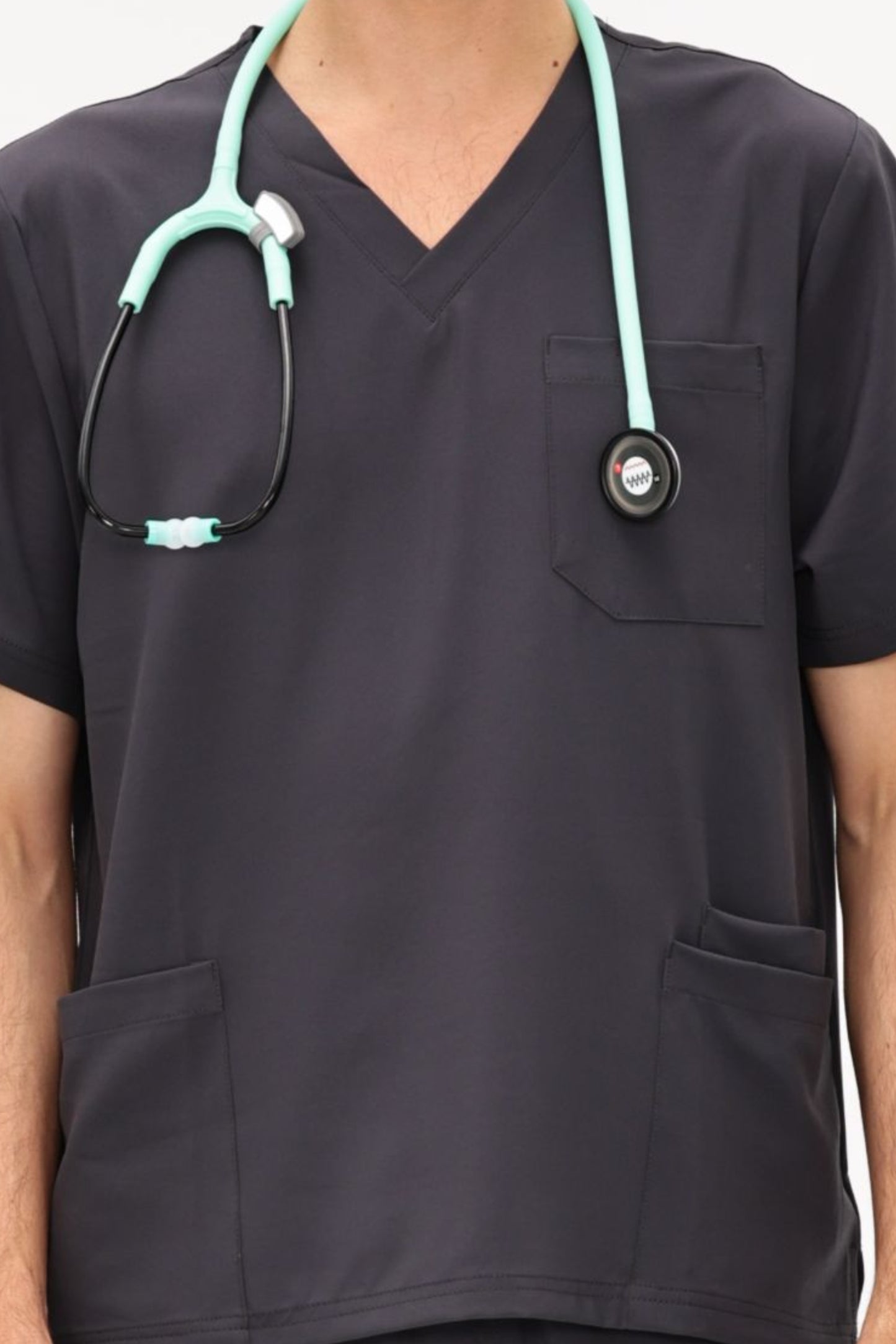 COZYFIT 4 Pockets V-Neck Scrub Top and 7 Pockets Jogger Pants Mens Scrubs Set