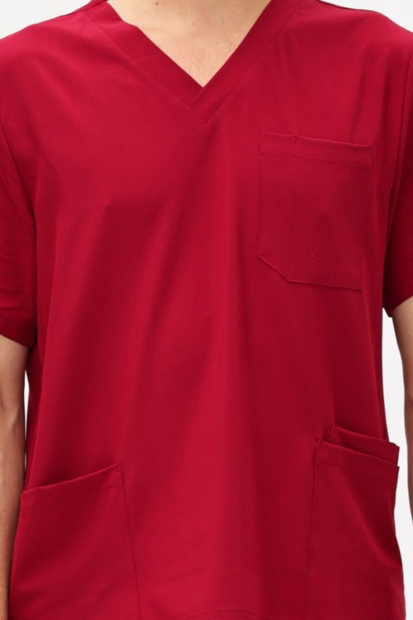 COZYFIT 4 Pockets V-Neck Scrub Top and 7 Pockets Jogger Pants Mens Scrubs Set