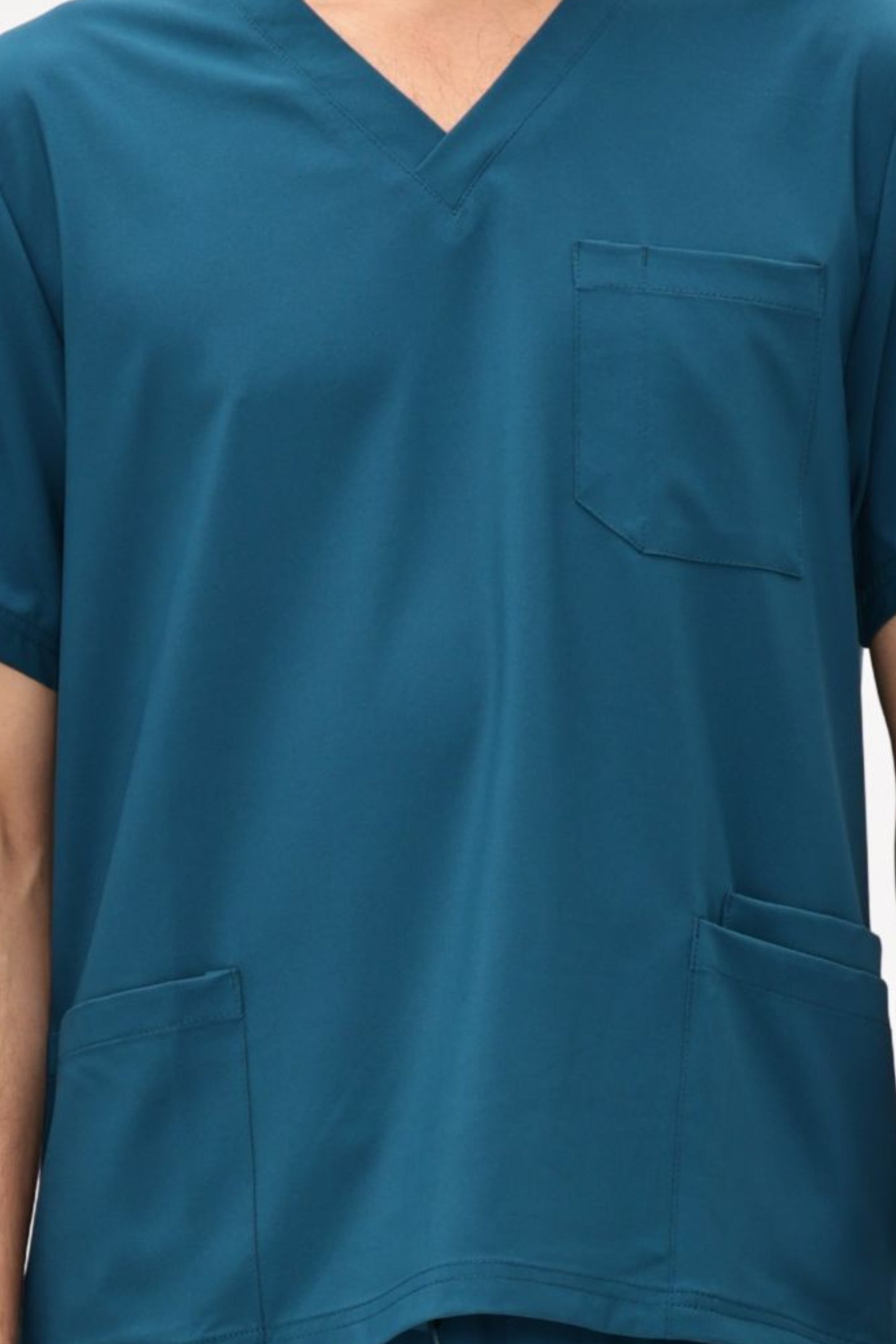 COZYFIT 4 Pockets V-Neck Scrub Top and 7 Pockets Jogger Pants Mens Scrubs Set