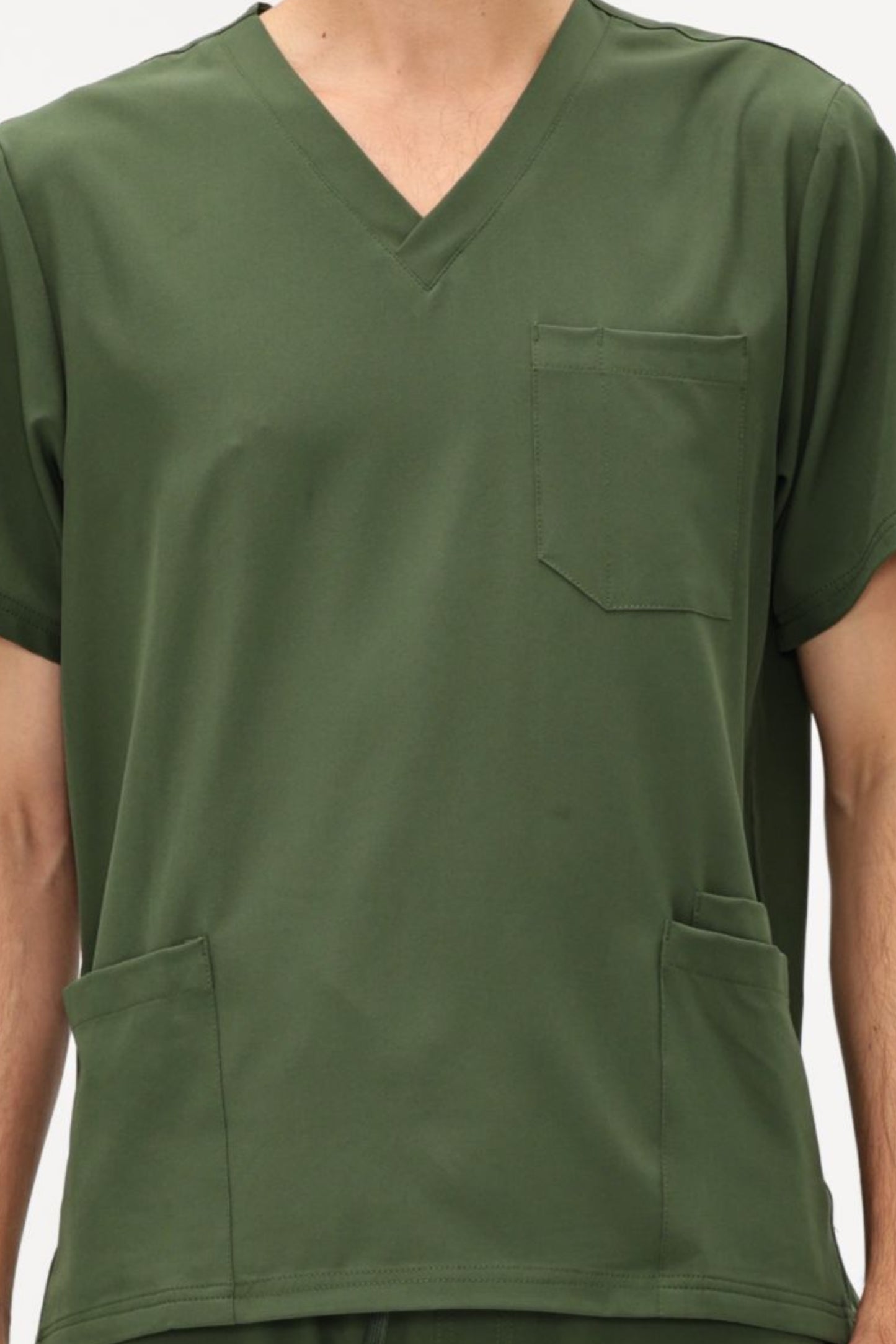 COZYFIT V-Neck Scrubs Tops with 3 Pockets for Men