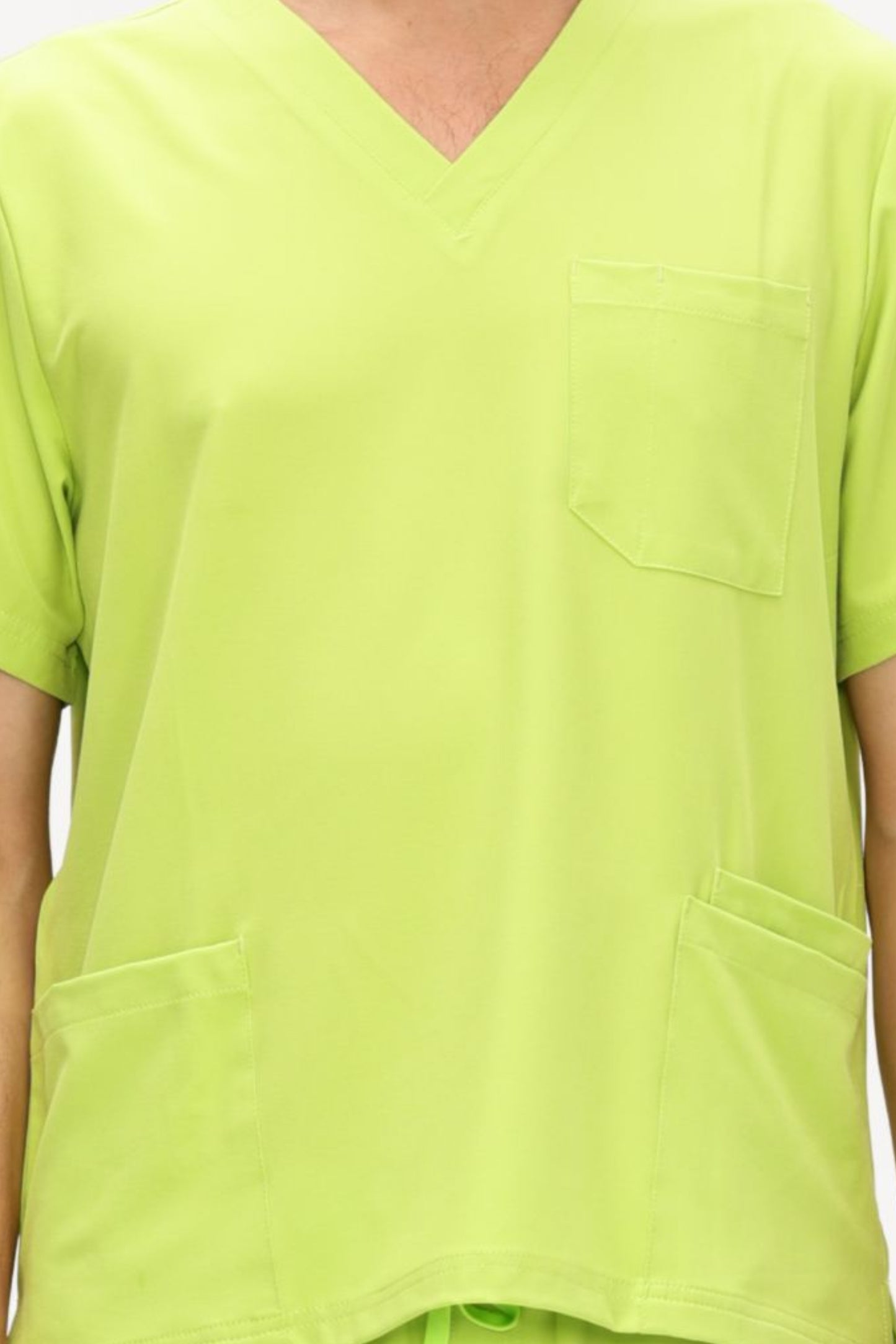COZYFIT 4 Pockets V-Neck Scrub Top and 7 Pockets Jogger Pants Mens Scrubs Set