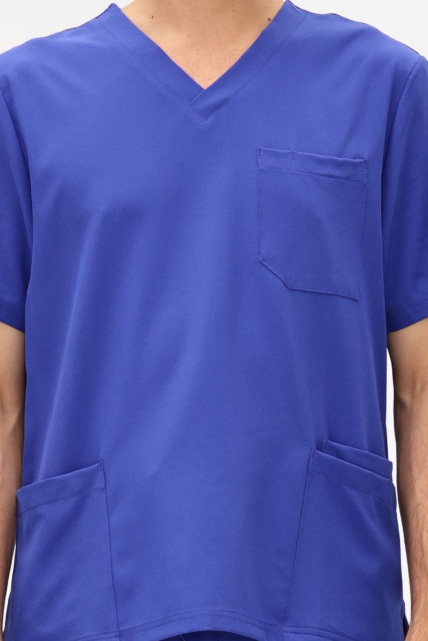 COZYFIT 4 Pockets V-Neck Scrub Top and 7 Pockets Jogger Pants Mens Scrubs Set