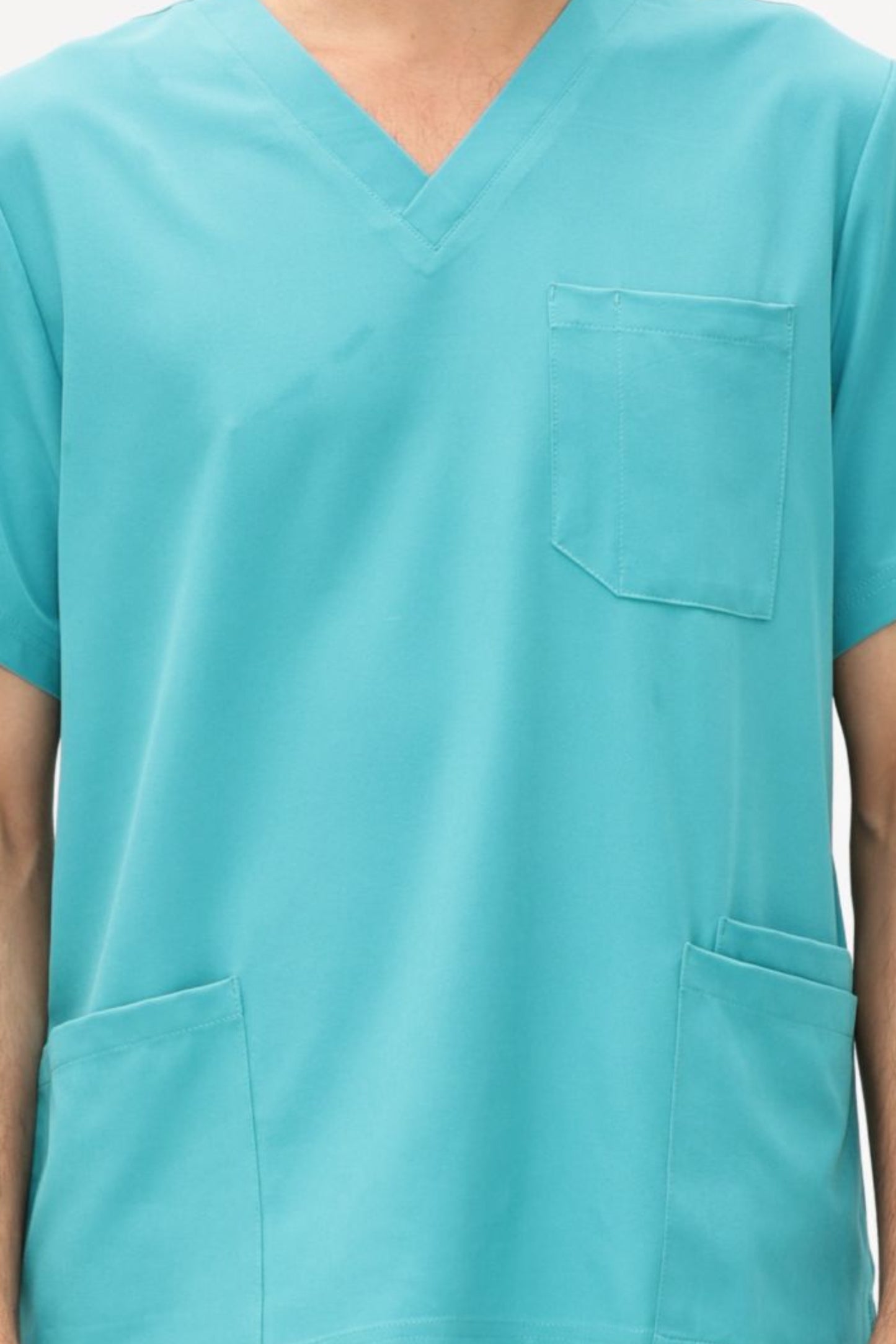 COZYFIT 4 Pockets V-Neck Scrub Top and 7 Pockets Jogger Pants Mens Scrubs Set
