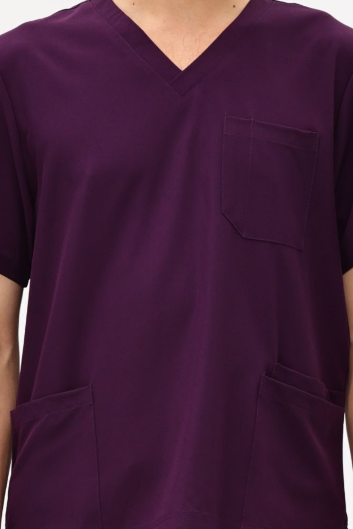 COZYFIT 4 Pockets V-Neck Scrub Top and 7 Pockets Jogger Pants Mens Scrubs Set