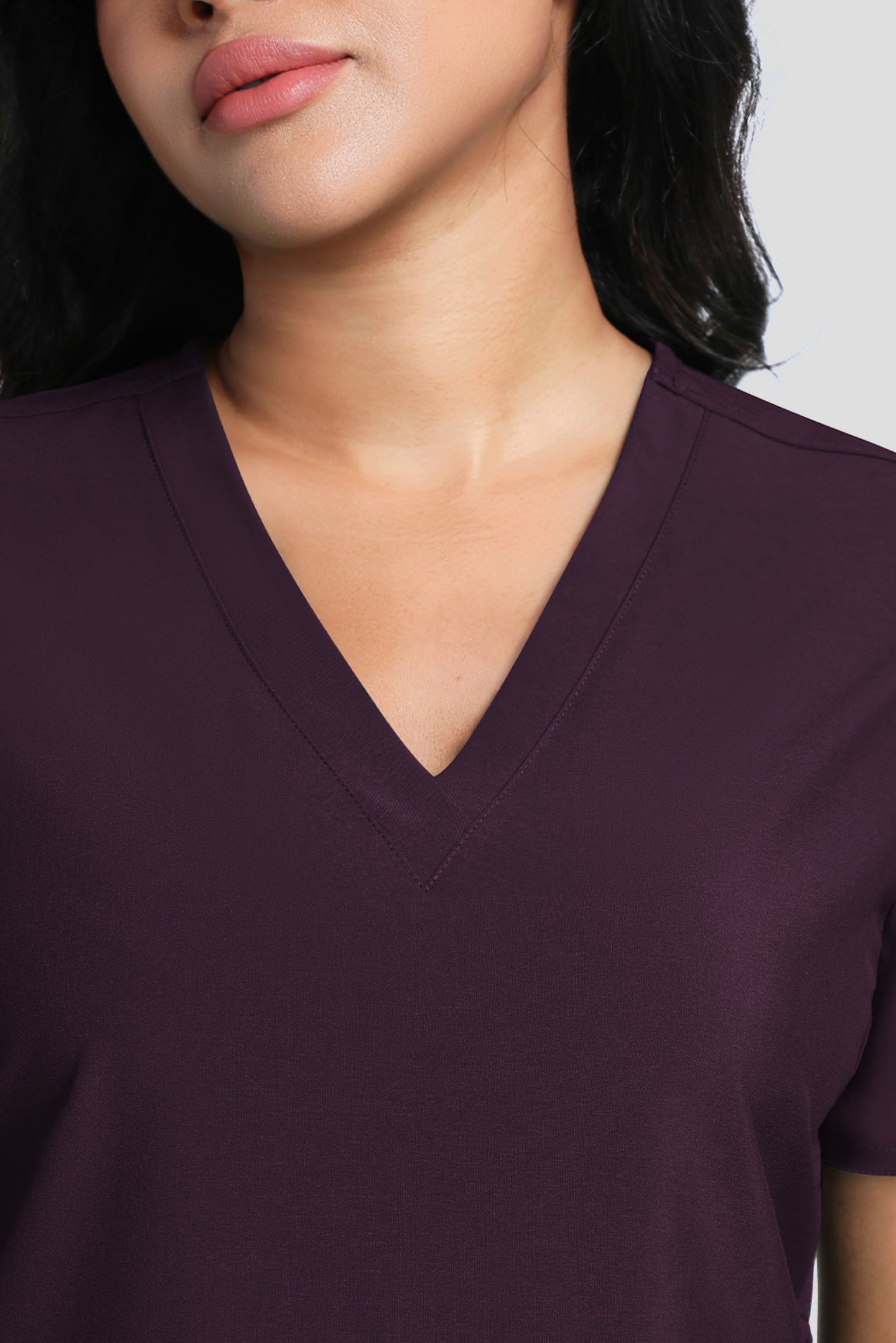 Maternity Scrub Top - V-Neck Shirt, Workwear Pregnancy Scrubs with 2 Pockets