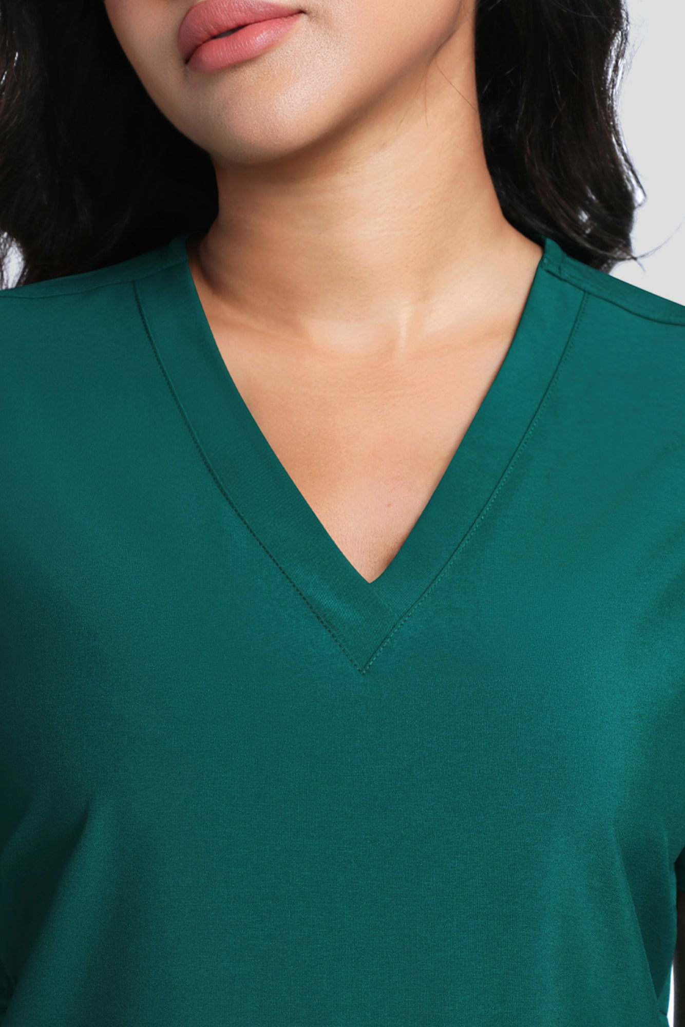 Maternity Scrub Top - V-Neck Shirt, Workwear Pregnancy Scrubs with 2 Pockets