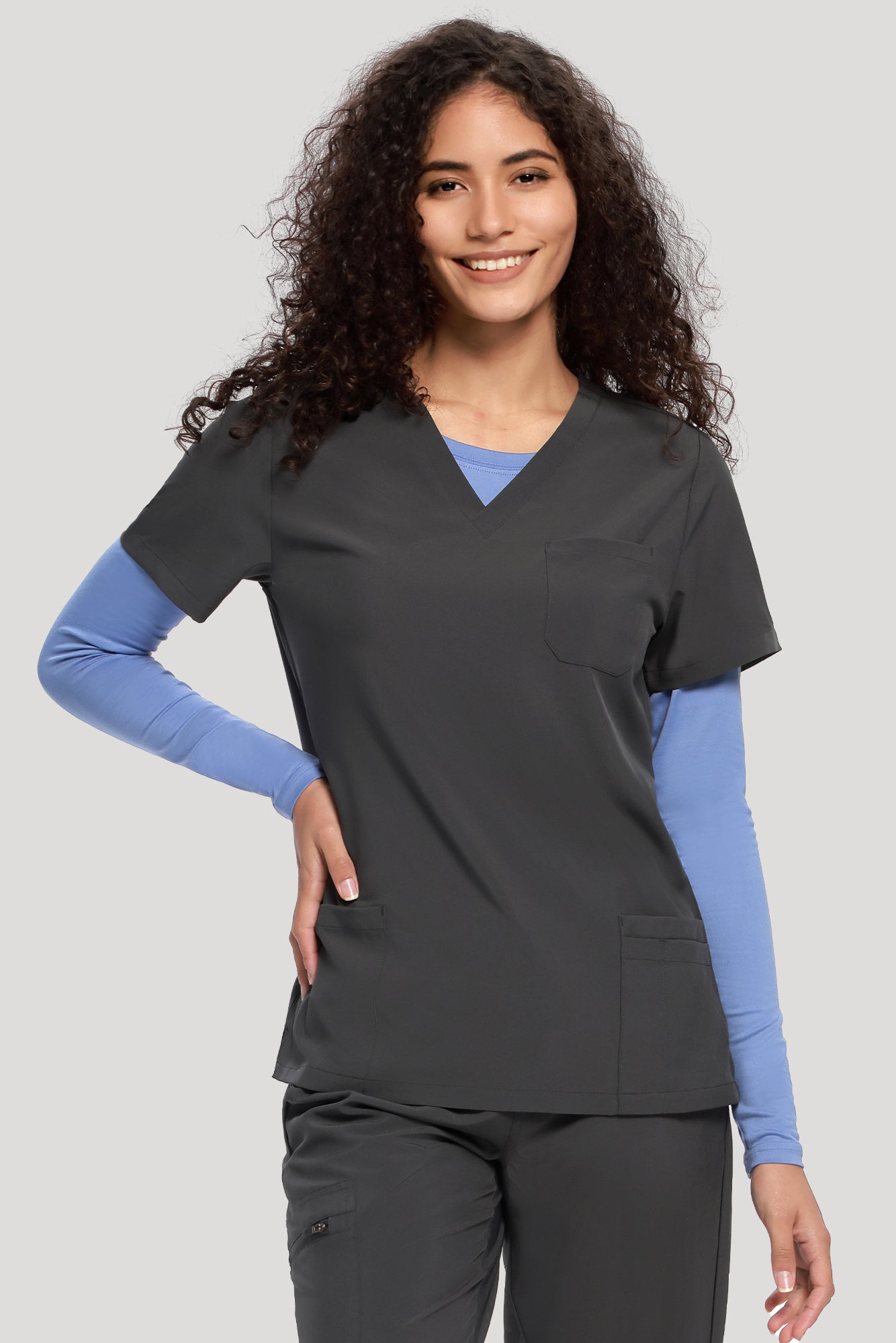 COZYFIT Long Sleeve Crew Neck Scrubs Undershirts for Nurse