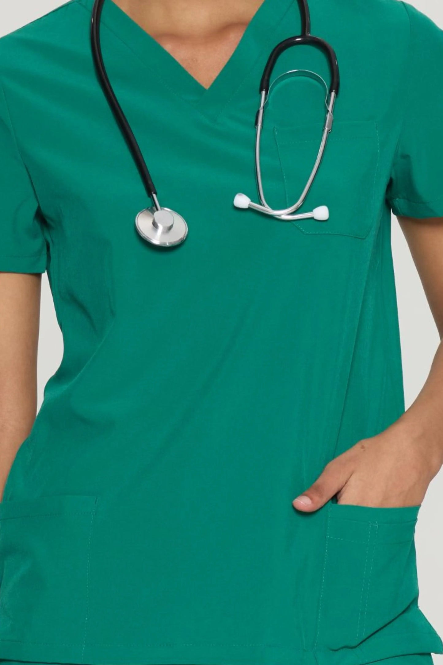 COZYFIT V-Neck Scrub Top&Jogger Pant with 8 Pockets for Women