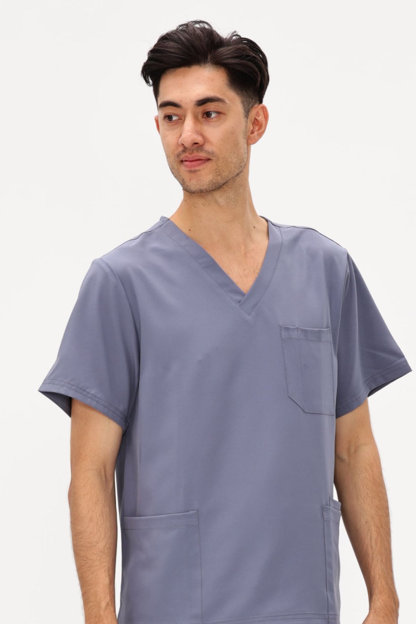 COZYFIT V-Neck Scrubs Tops with 3 Pockets for Men
