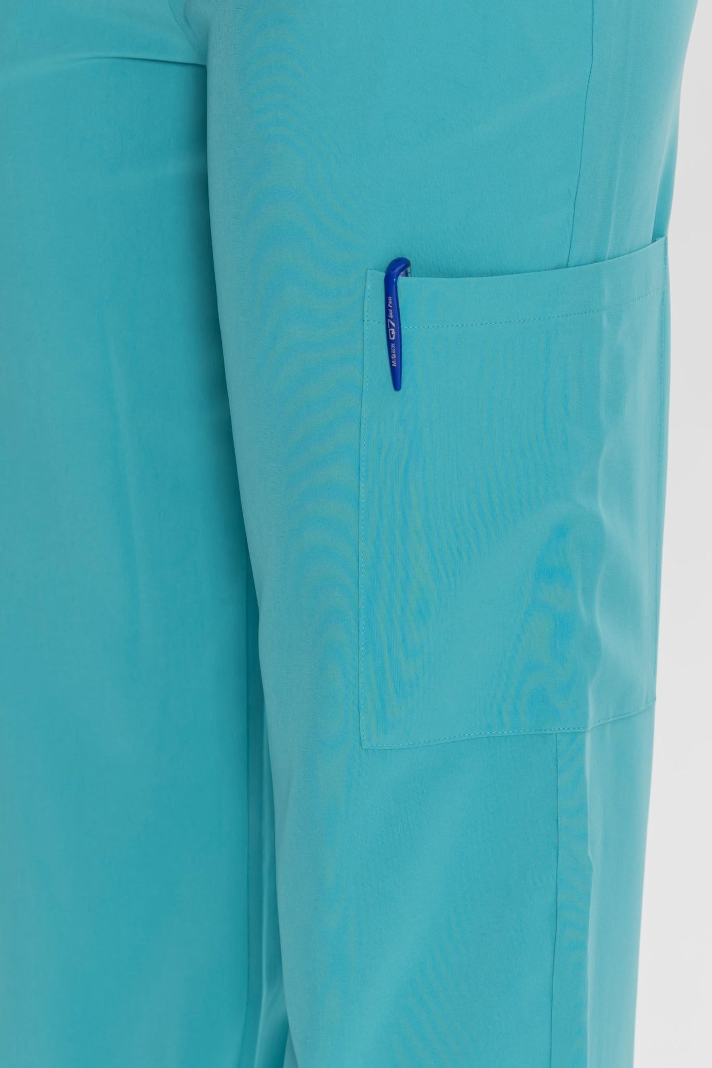 COZYFIT V-Neck Scrub Top & Straight Leg Pants with 9 Pockets