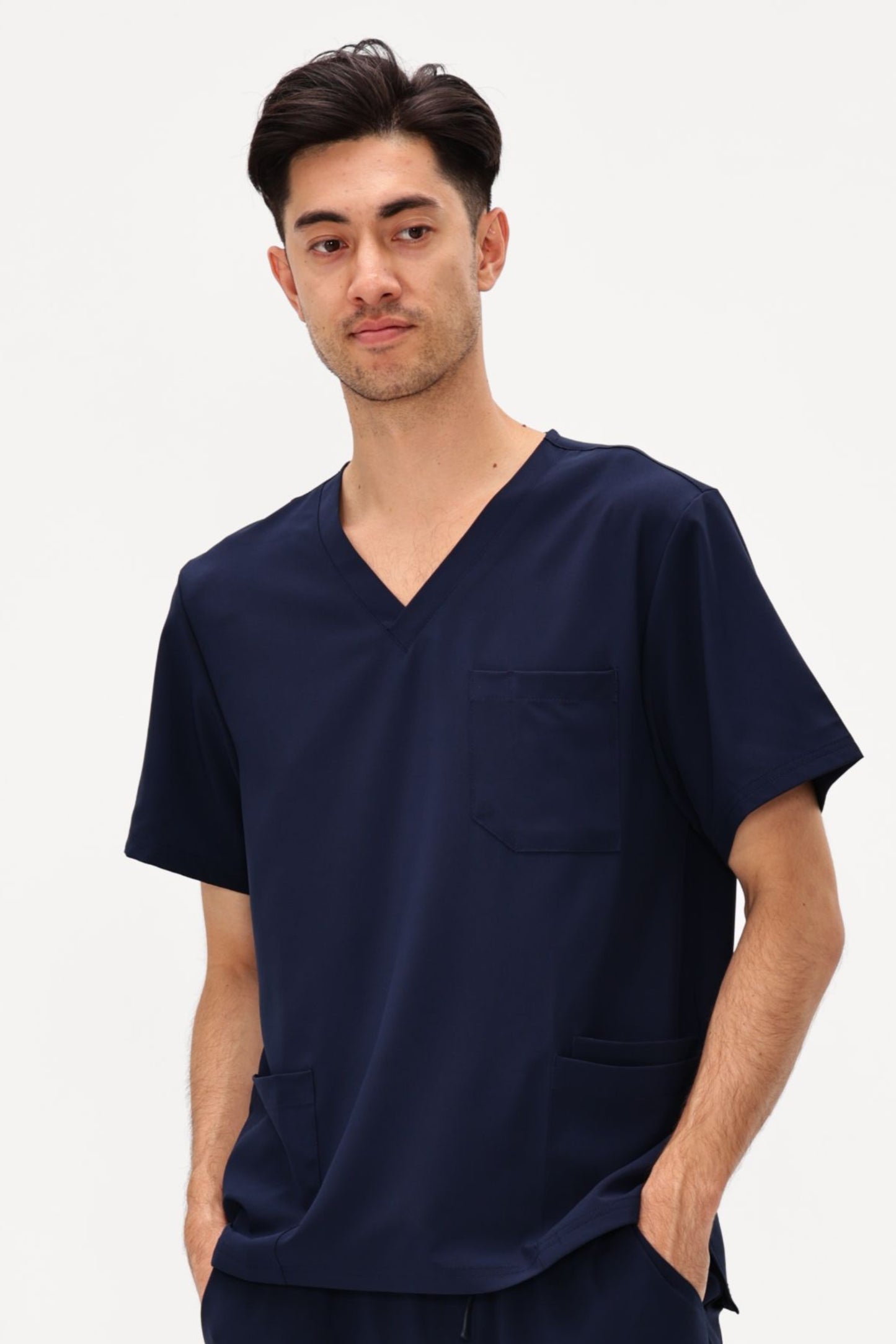 COZYFIT V-Neck Scrubs Tops with 3 Pockets for Men