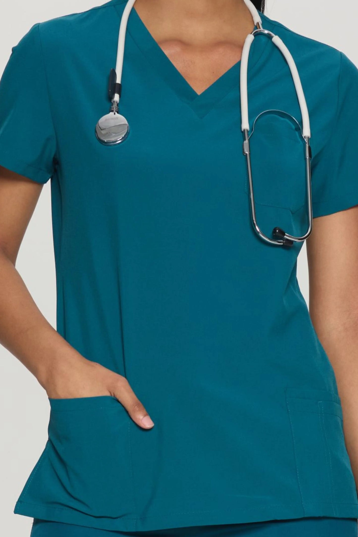 COZYFIT V-Neck Scrub Top&Jogger Pant with 8 Pockets for Women