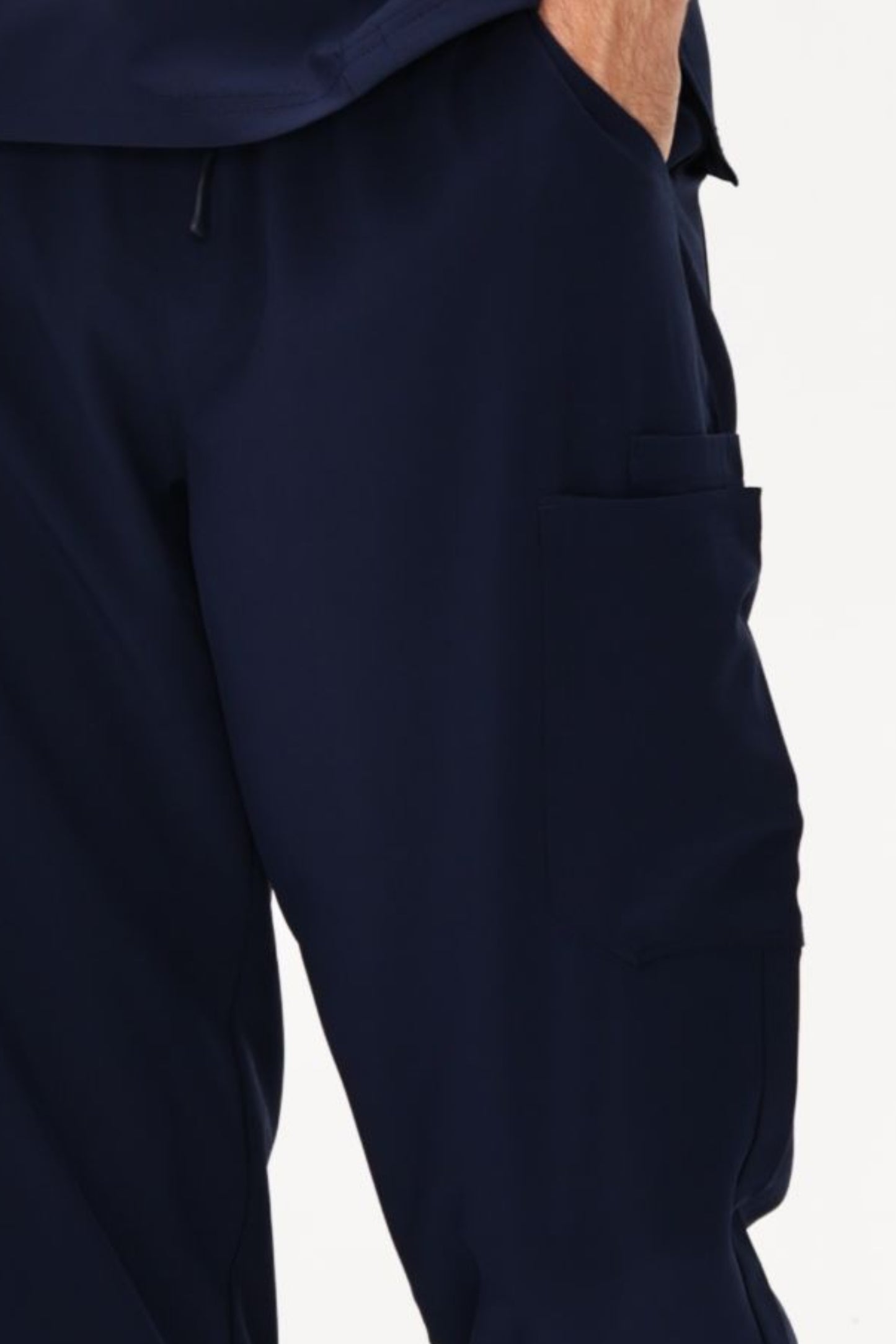 COZYFIT 4 Pockets V-Neck Scrub Top and 7 Pockets Jogger Pants Mens Scrubs Set