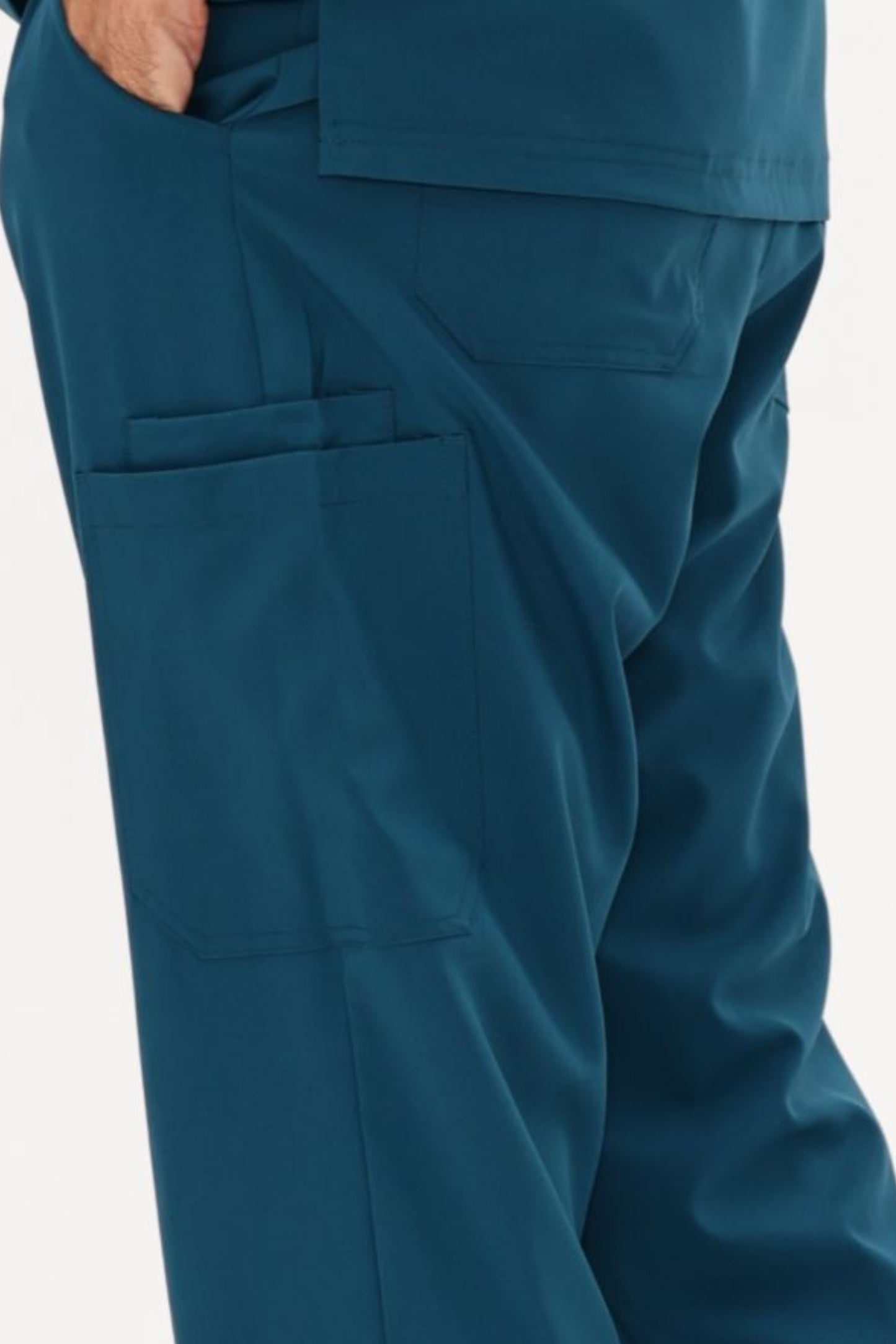 COZYFIT 4 Pockets V-Neck Scrub Top and 7 Pockets Jogger Pants Mens Scrubs Set