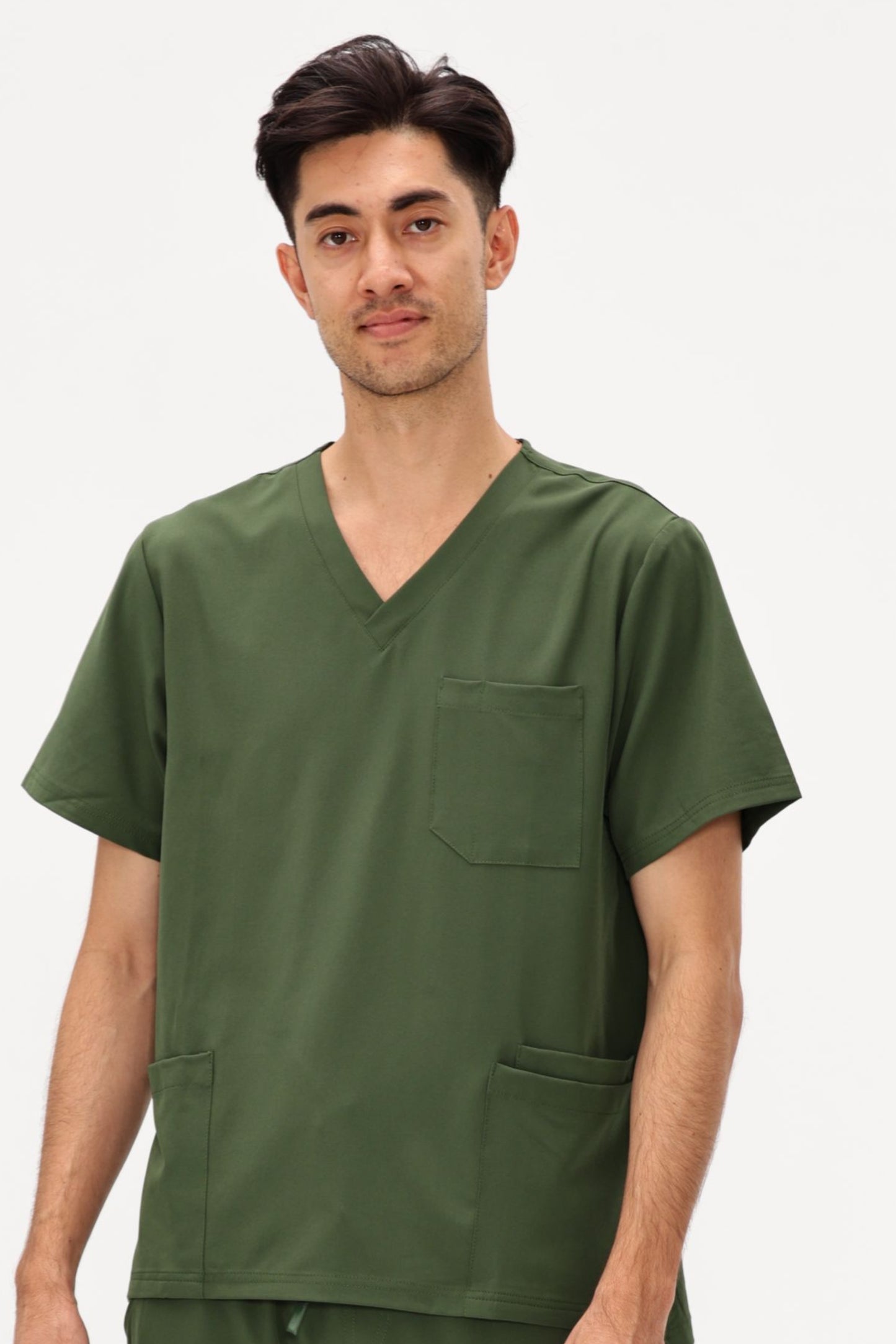 COZYFIT V-Neck Scrubs Tops with 3 Pockets for Men