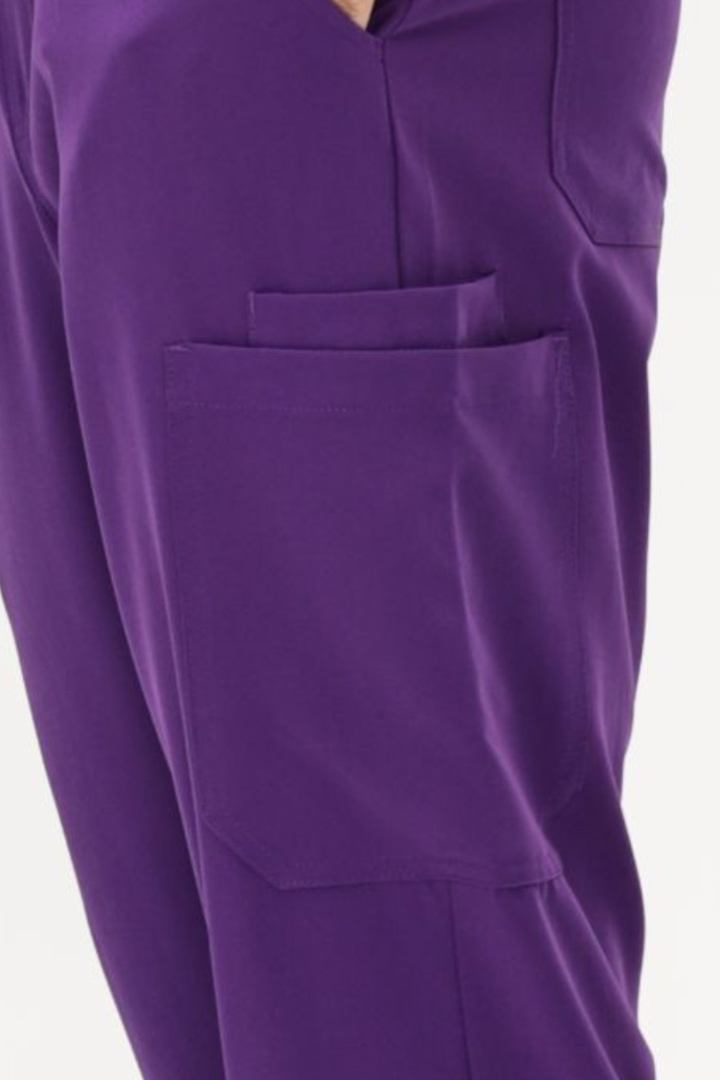 COZYFIT 4 Pockets V-Neck Scrub Top and 7 Pockets Jogger Pants Mens Scrubs Set