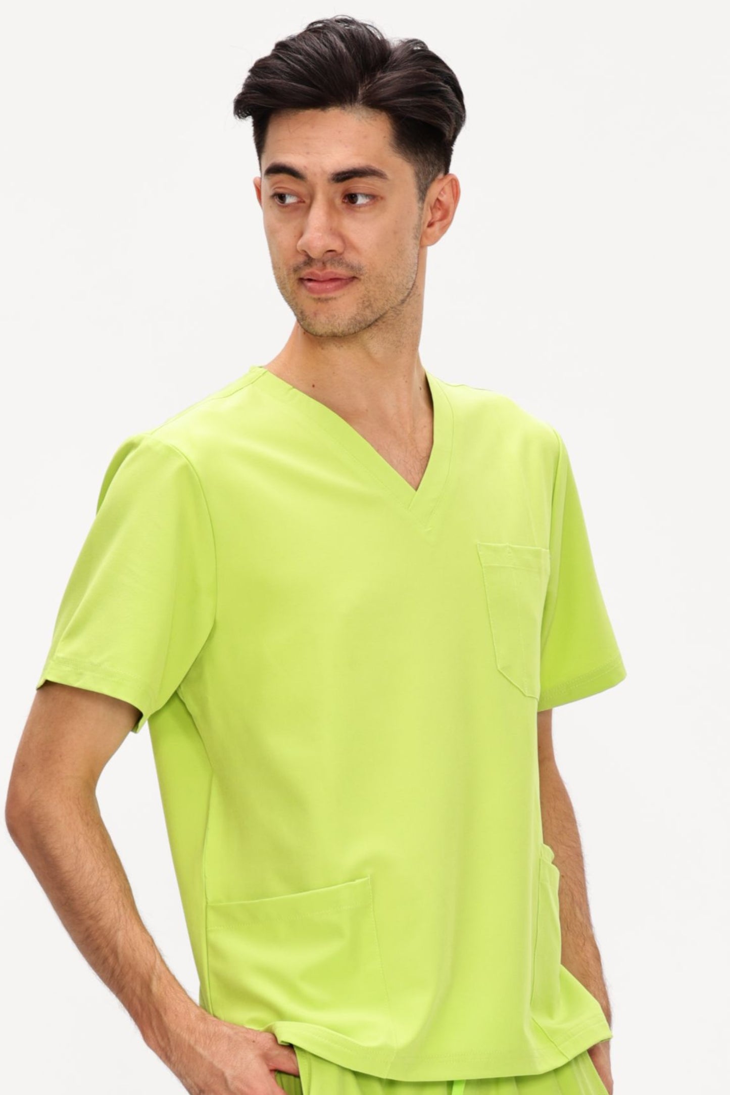 COZYFIT V-Neck Scrubs Tops with 3 Pockets for Men