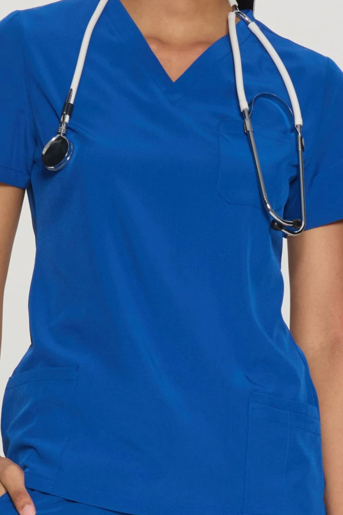 COZYFIT V-Neck Scrub Top&Jogger Pant with 8 Pockets for Women